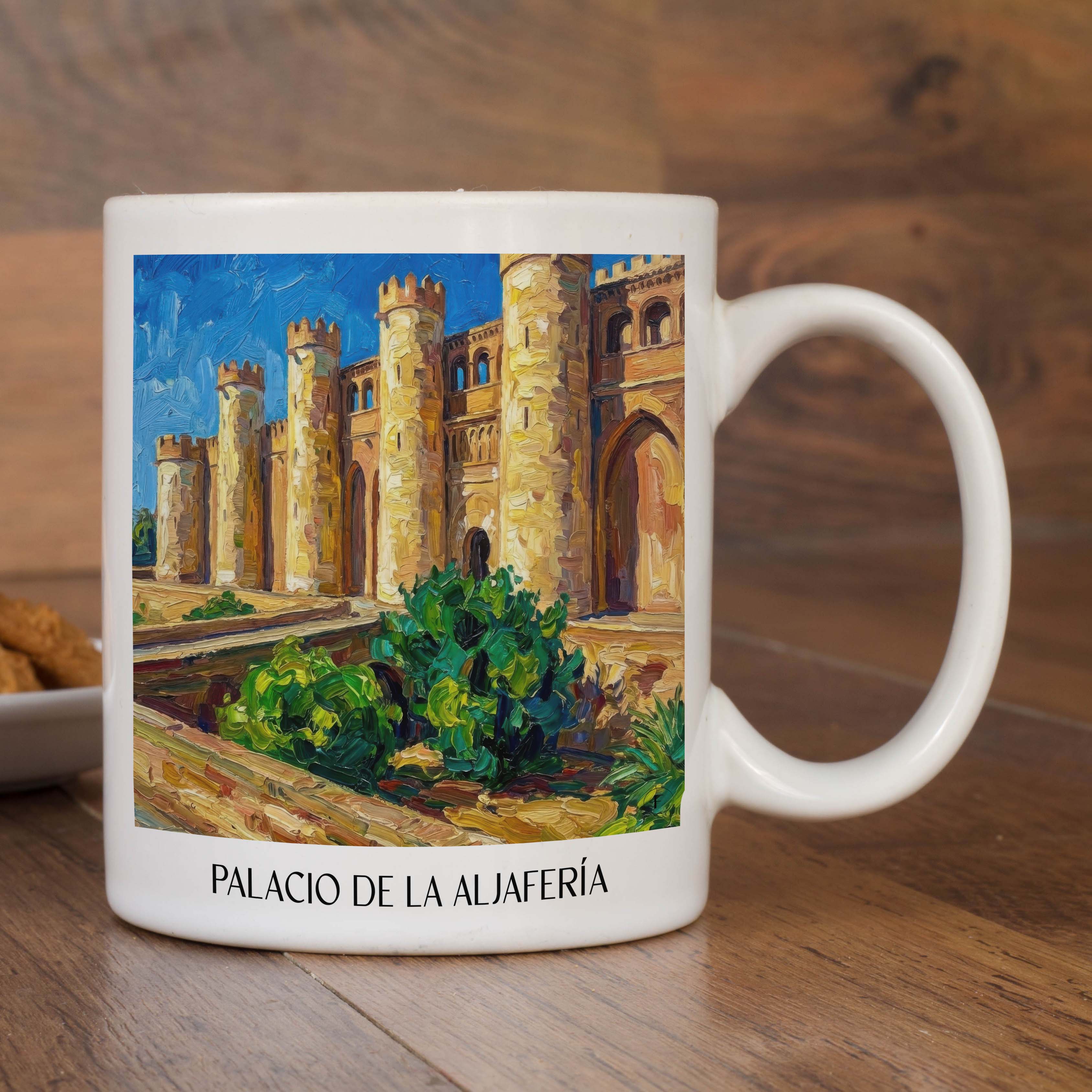 palacio-de-la-aljafería-zaragoza-spanien-kaffeebecher-oil-painting-oelgemaelde