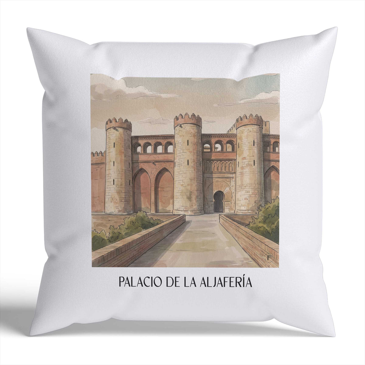 palacio-de-la-aljafería-zaragoza-spanien-kissenbezug-aquarell