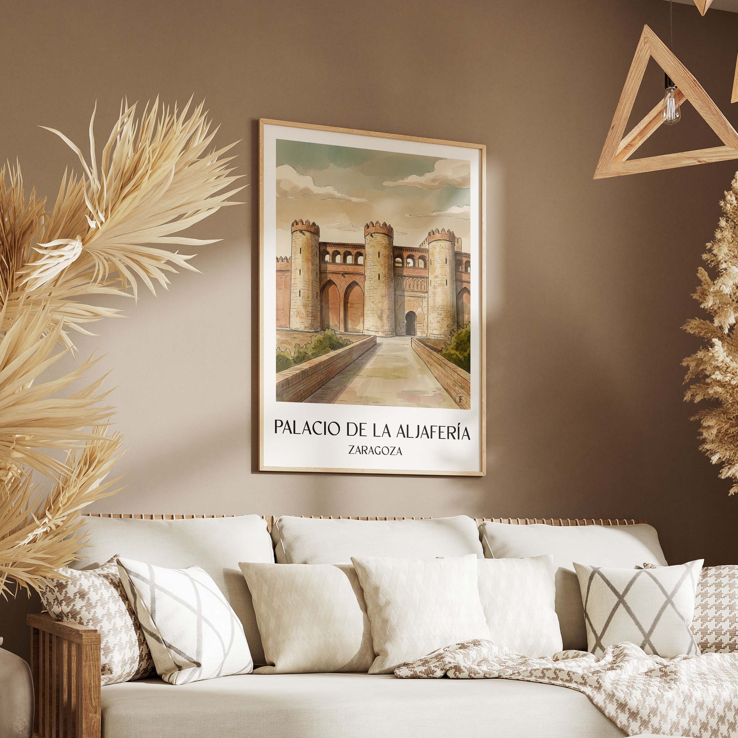 palacio-de-la-aljafería-zaragoza-spanien-poster-aquarell