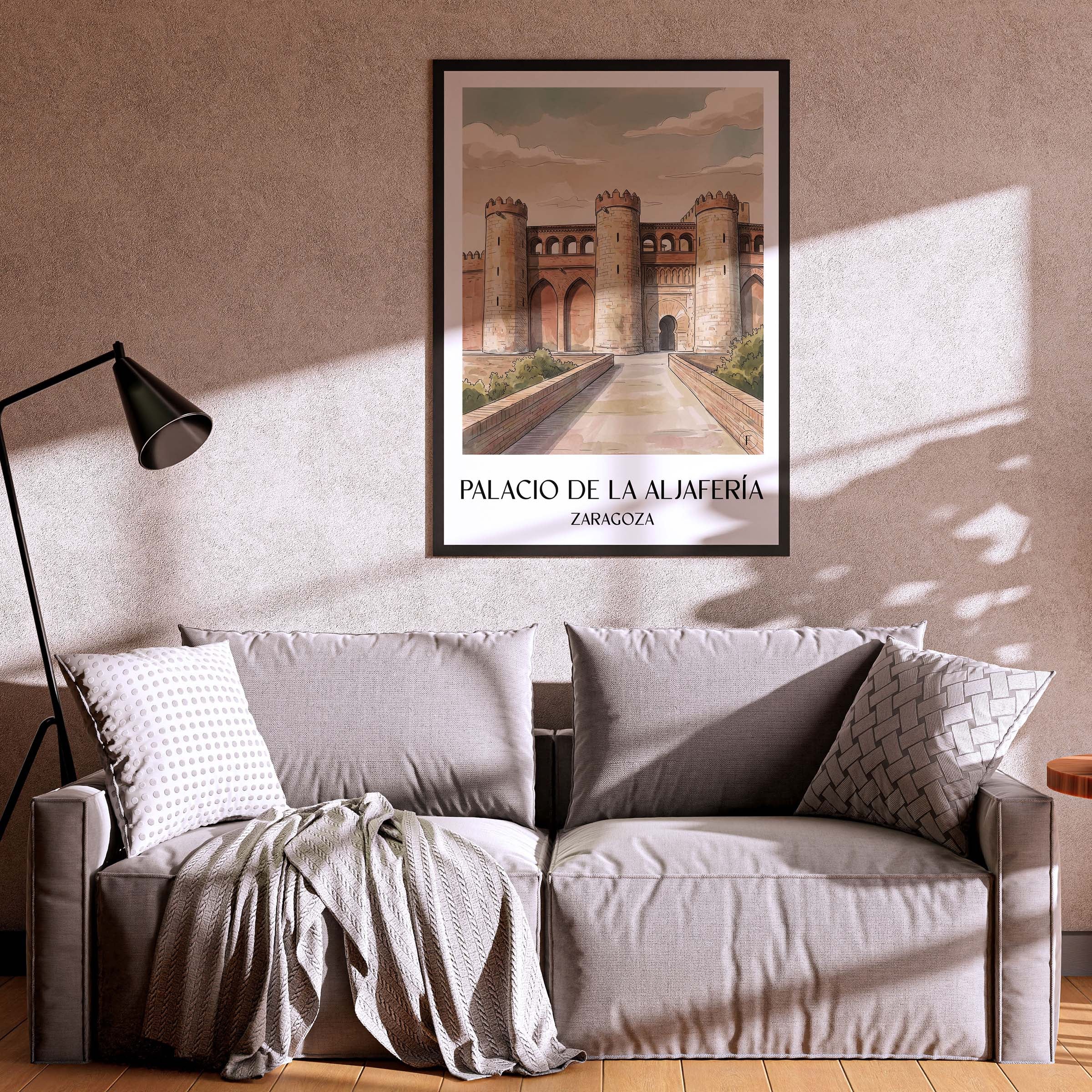 palacio-de-la-aljafería-zaragoza-spanien-poster-aquarell