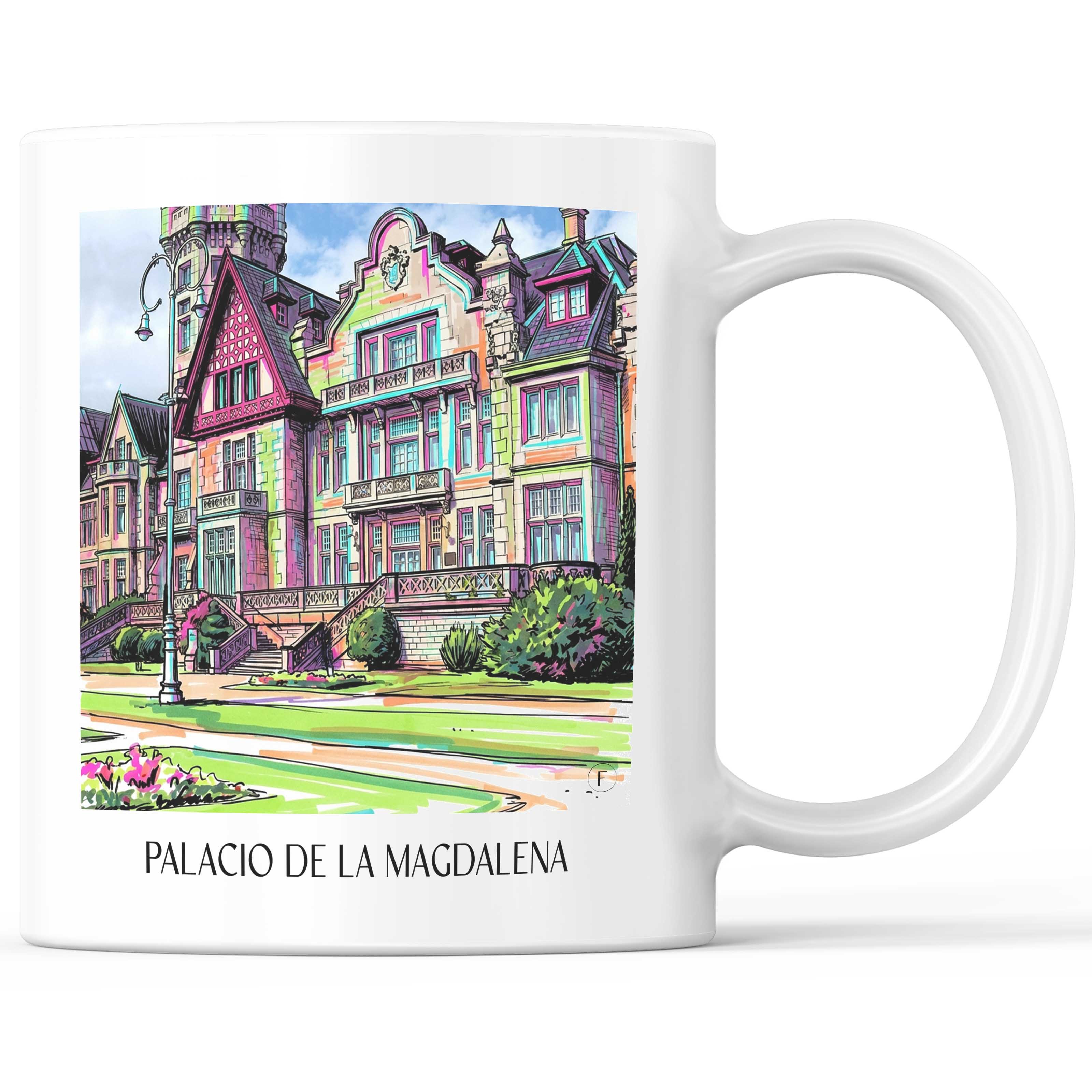 Palacio de la Magdalena Kaffeebecher - Santander - Spanien Becher - Kaffeetasse im Tag Graffiti Stil - favplace