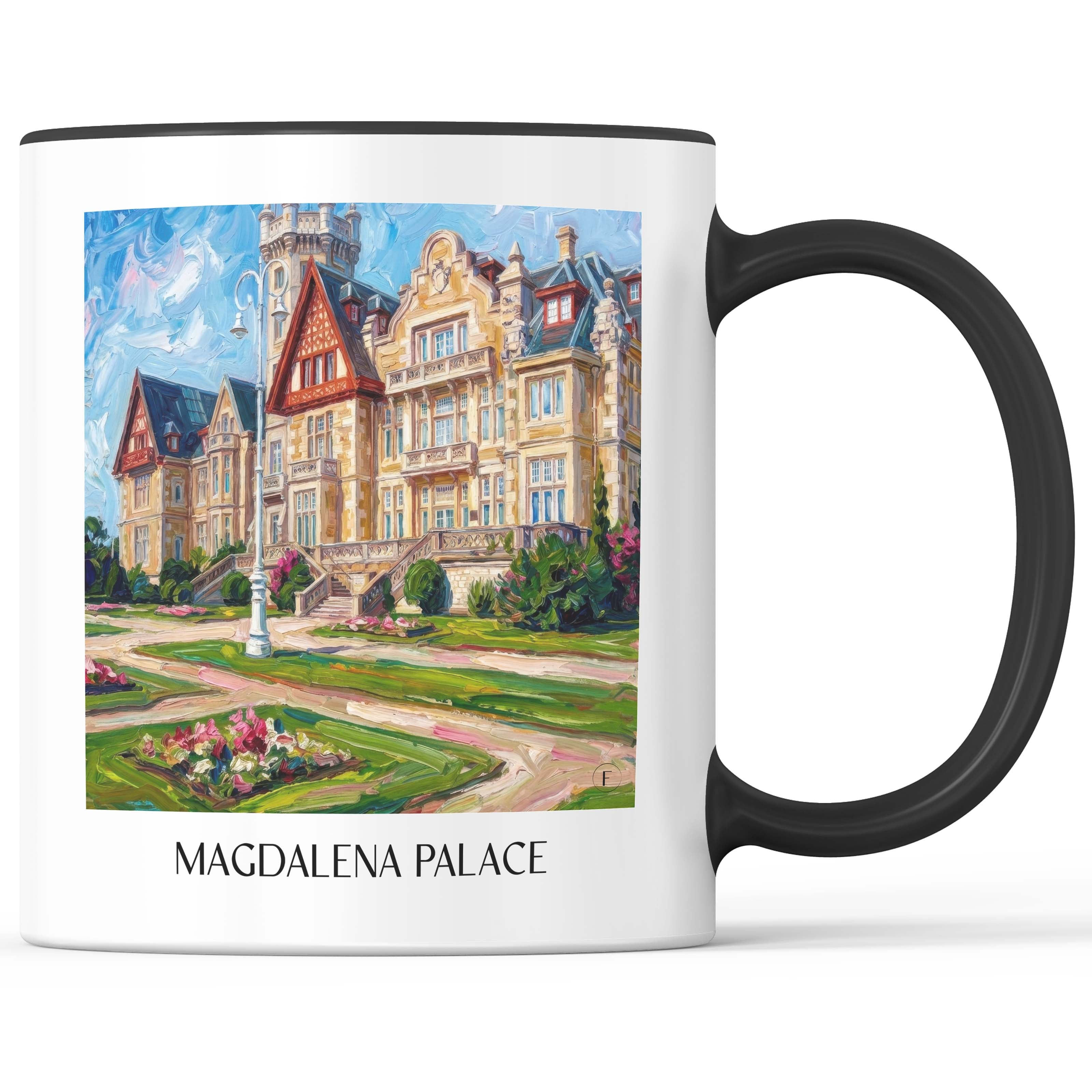 Palacio de la Magdalena Kaffeebecher - Santander - Spanien Becher - Kaffeetasse im Ölgemälde Stil - favplace