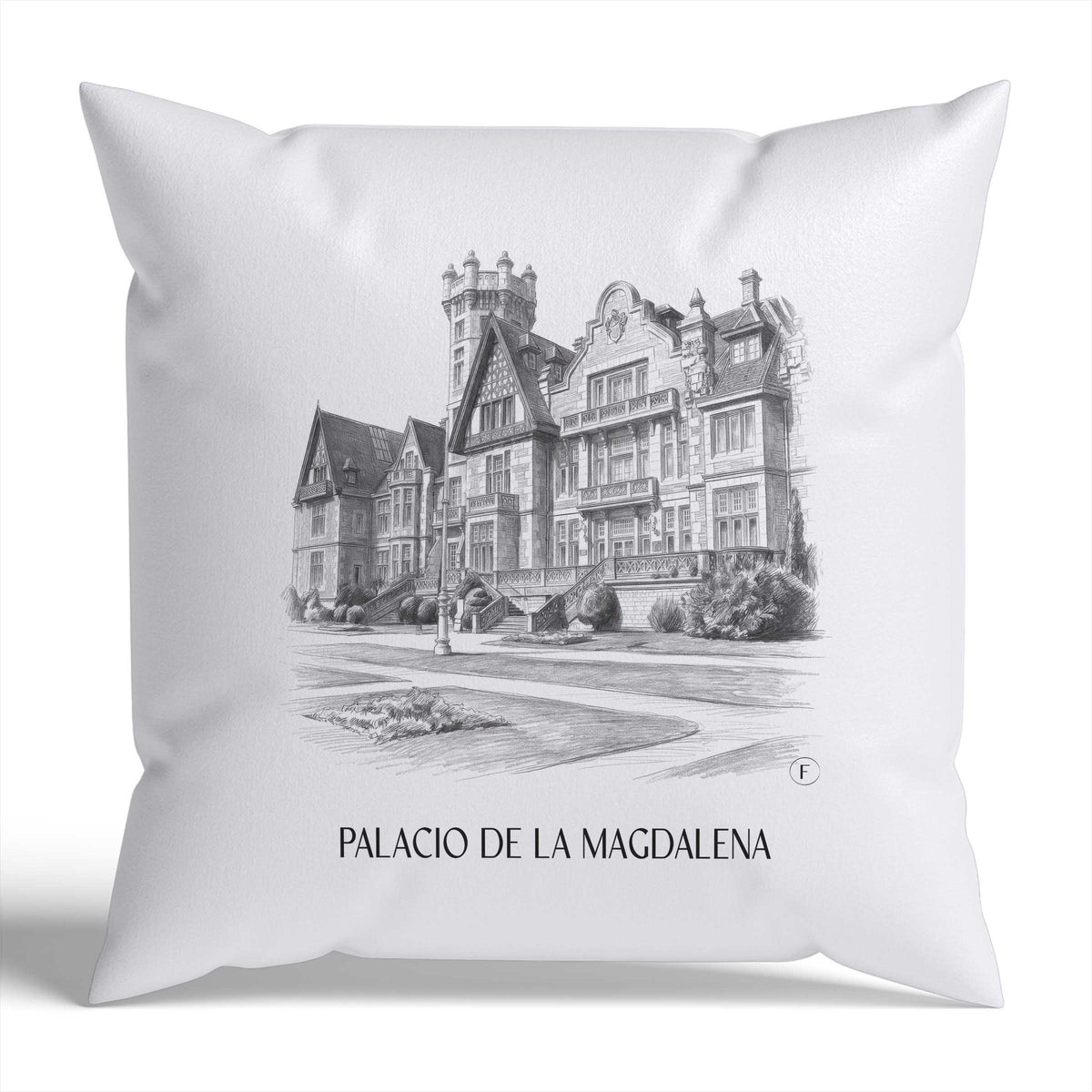 palacio-de-la-magdalena-santander-spanien-kissenbezug-bleistift-zeichnung-drawing