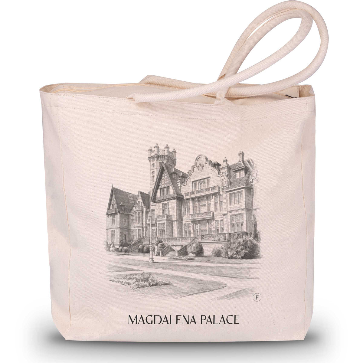 Palacio de la Magdalena Shopping Tasche - Santander - Spanien Tote Bag - Einkaufstasche im Zeichnung Stil - favplace