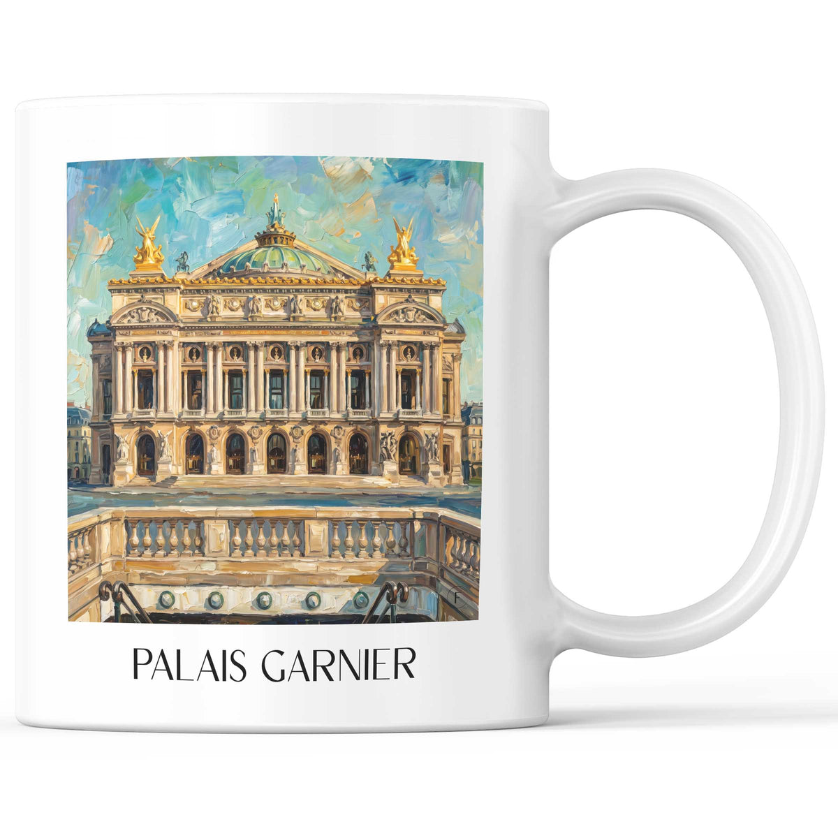 Palais Garnier Kaffeebecher - Paris - Frankreich Becher - Kaffeetasse im Ölgemälde Stil - favplace