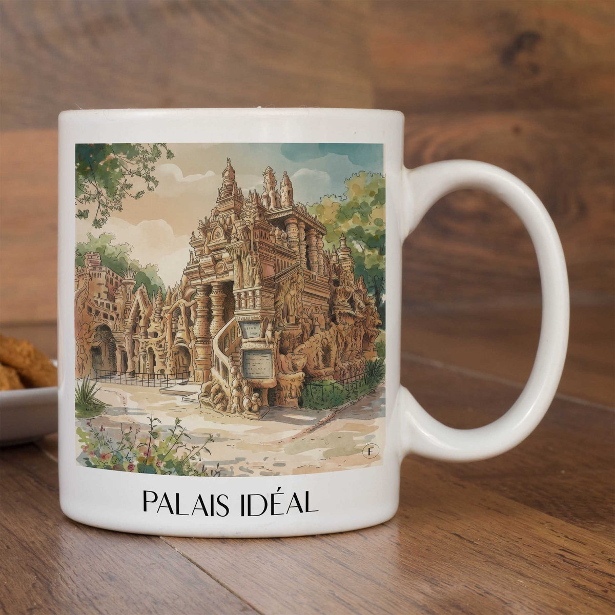 palais-idéal-hauterives-frankreich-kaffeebecher-aquarell