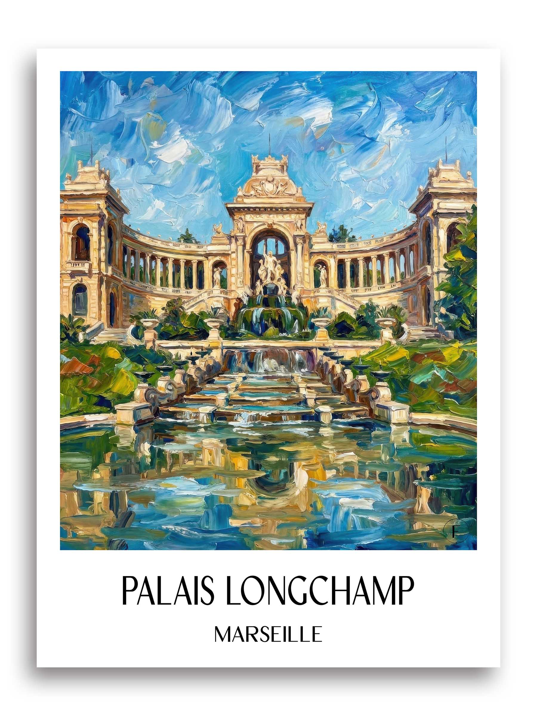 Palais Longchamp Poster - Marseille - Frankreich Kunstdruck - Ölgemälde von A4 bis A1 - favplace
