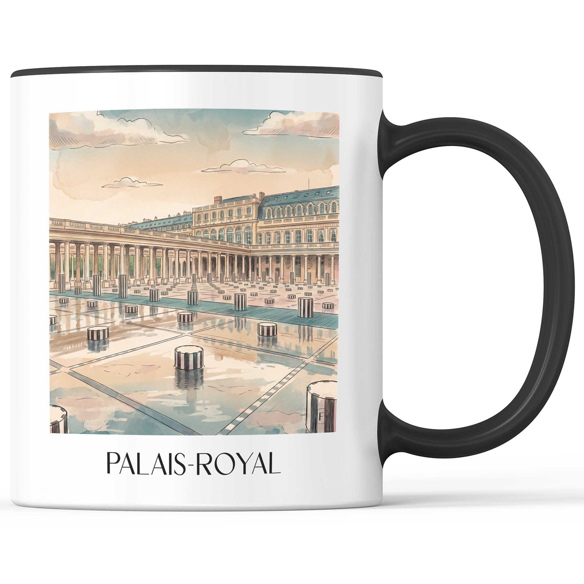 palais-royal-paris-frankreich-kaffeebecher-aquarell
