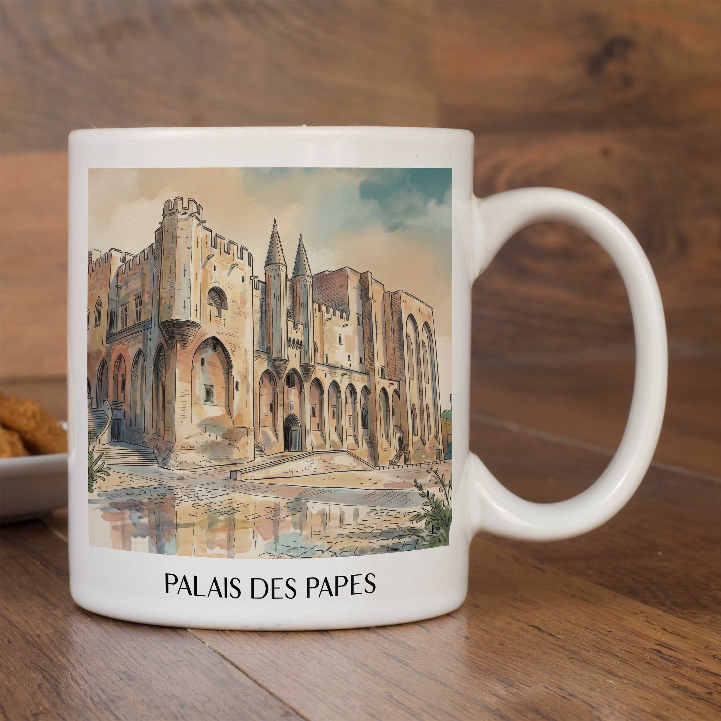 palais-des-papes-avignon-frankreich-kaffeebecher-aquarell