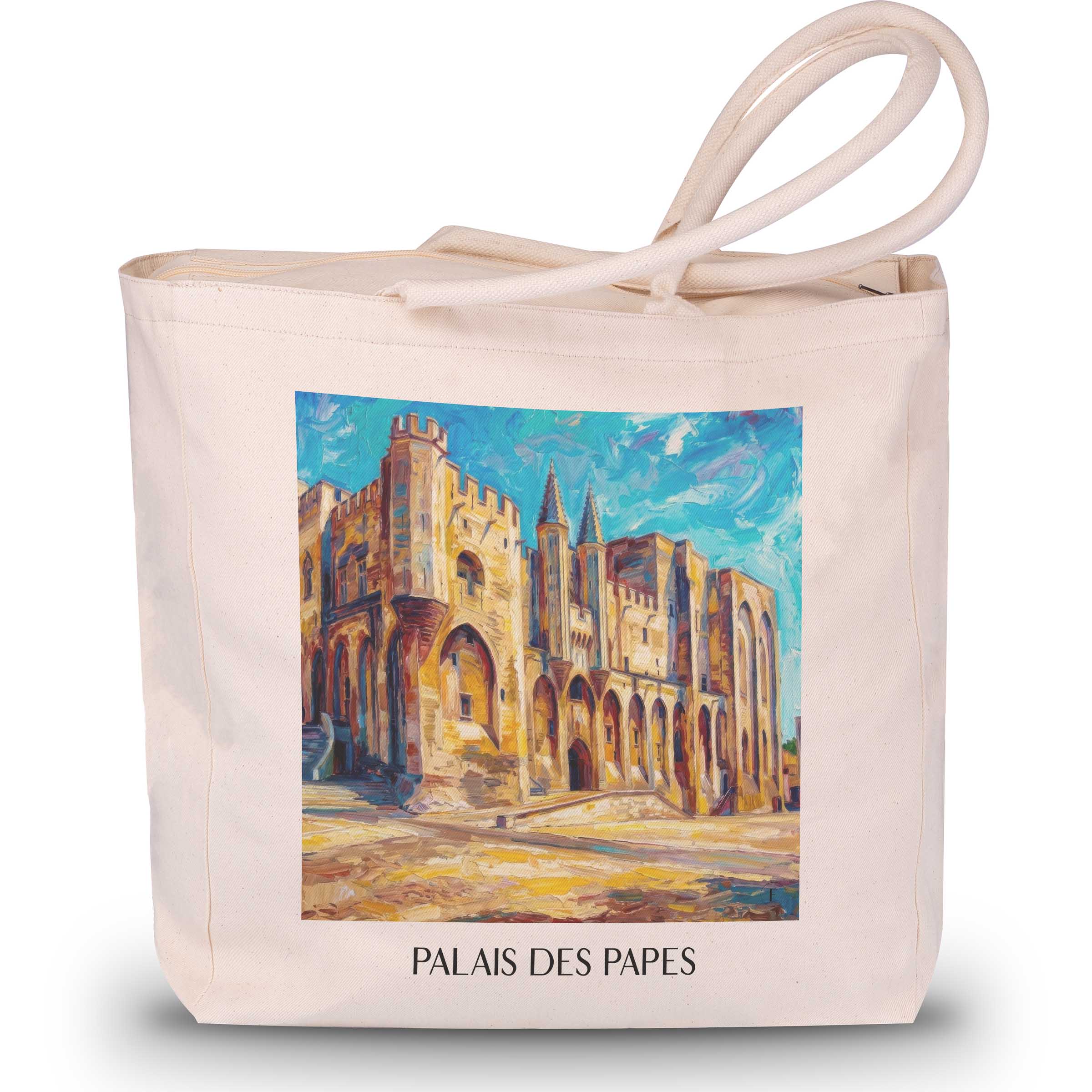 palais-des-papes-avignon-frankreich-einkaufstasche-oil-painting-oelgemaelde
