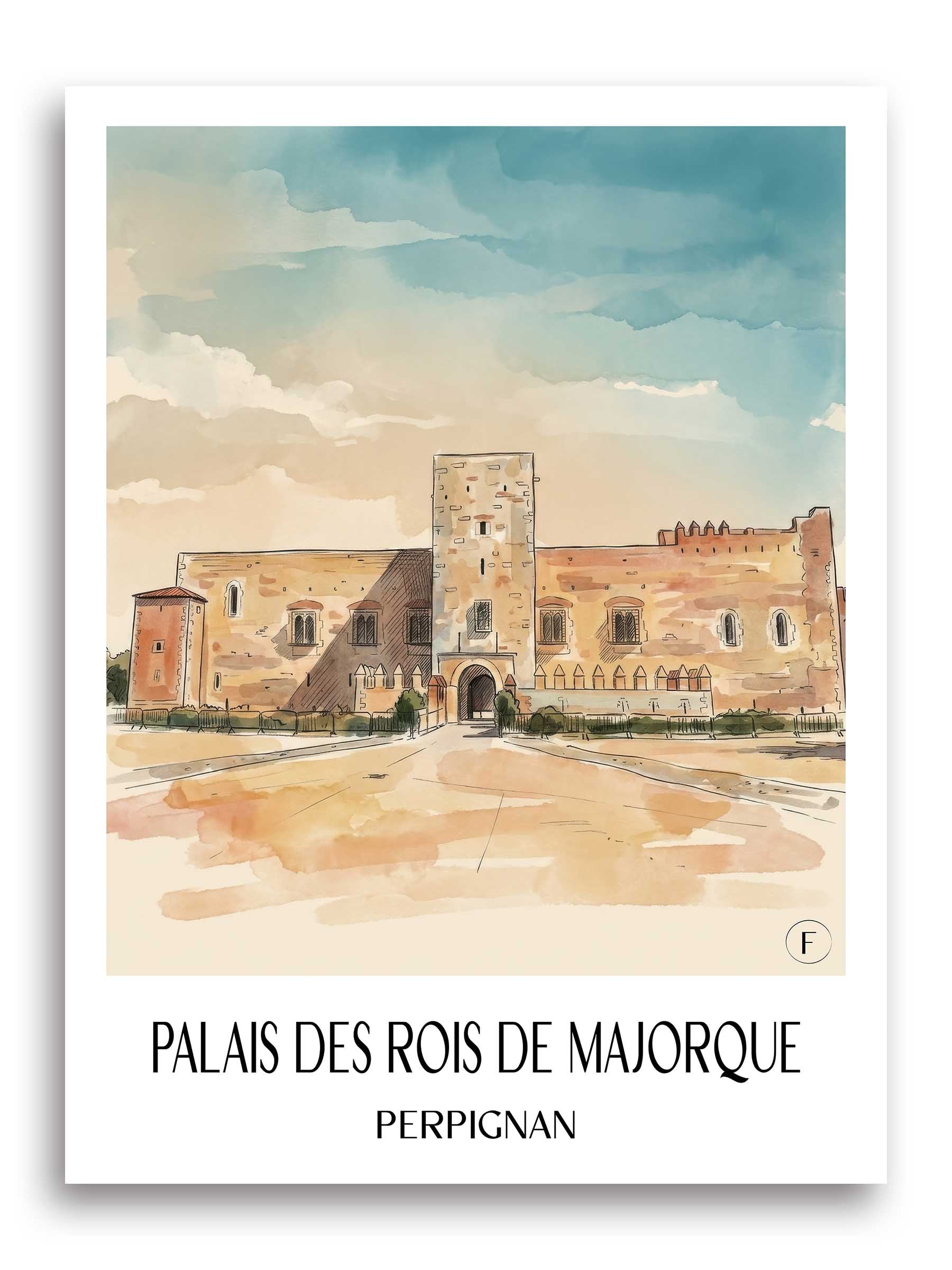 palais-des-rois-de-majorque-perpignan-frankreich-poster-aquarell