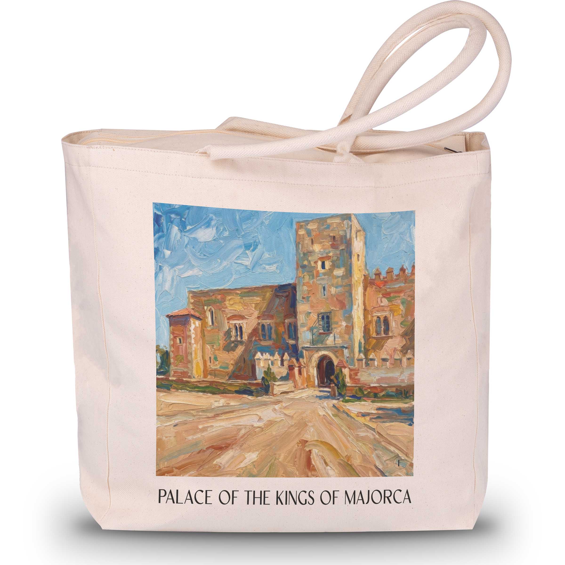Palais des Rois de Majorque Shopping Tasche - Perpignan - Frankreich Tote Bag - Einkaufstasche im Ölgemälde Stil - favplace