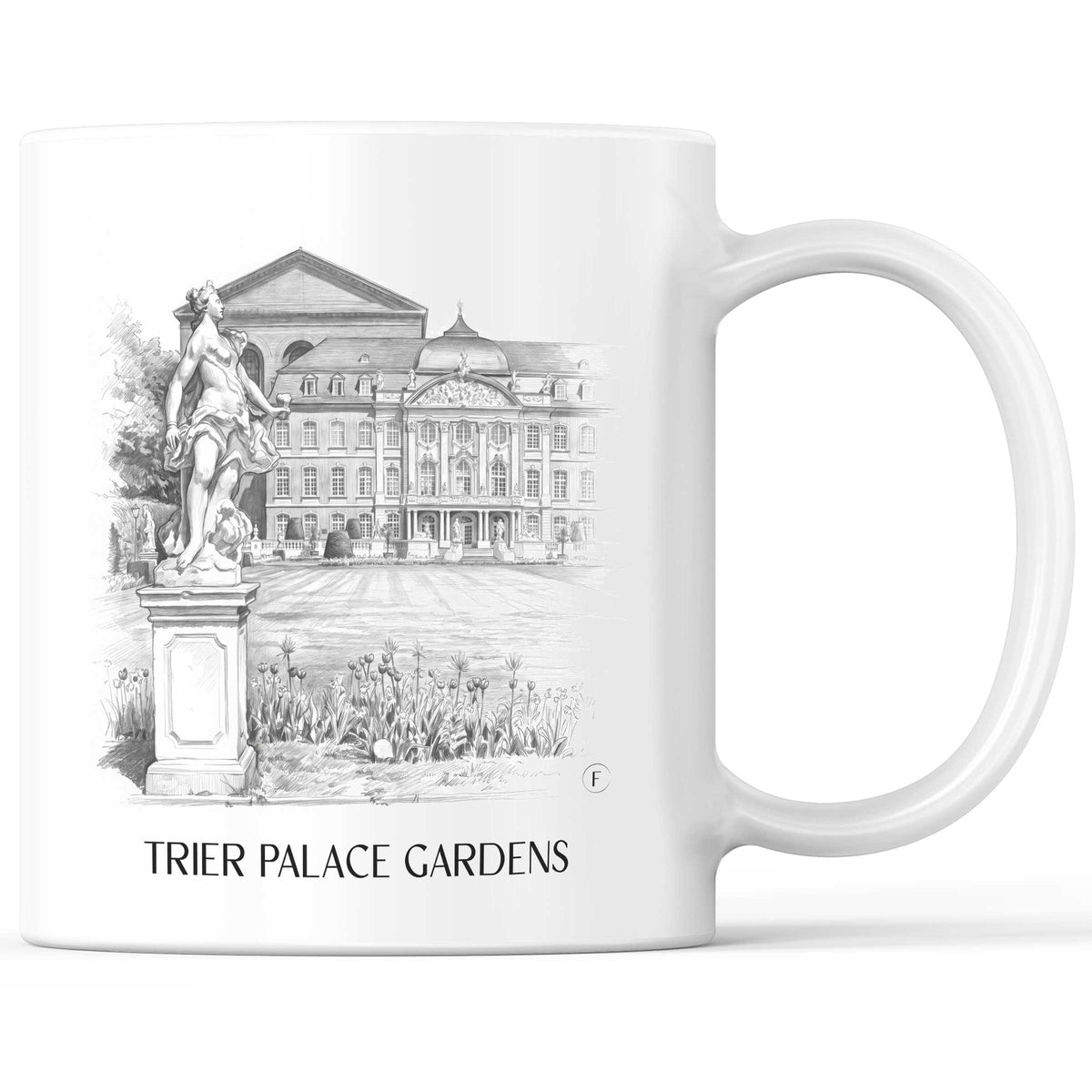 Palastgarten Kaffeebecher - Trier - Deutschland Becher - Kaffeetasse im Zeichnung Stil
