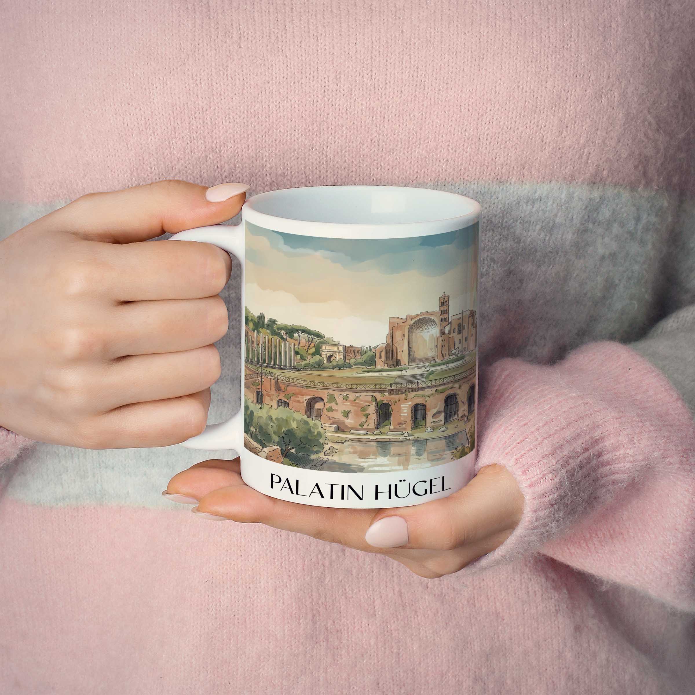 palatin-hügel-rom-italien-kaffeebecher-aquarell