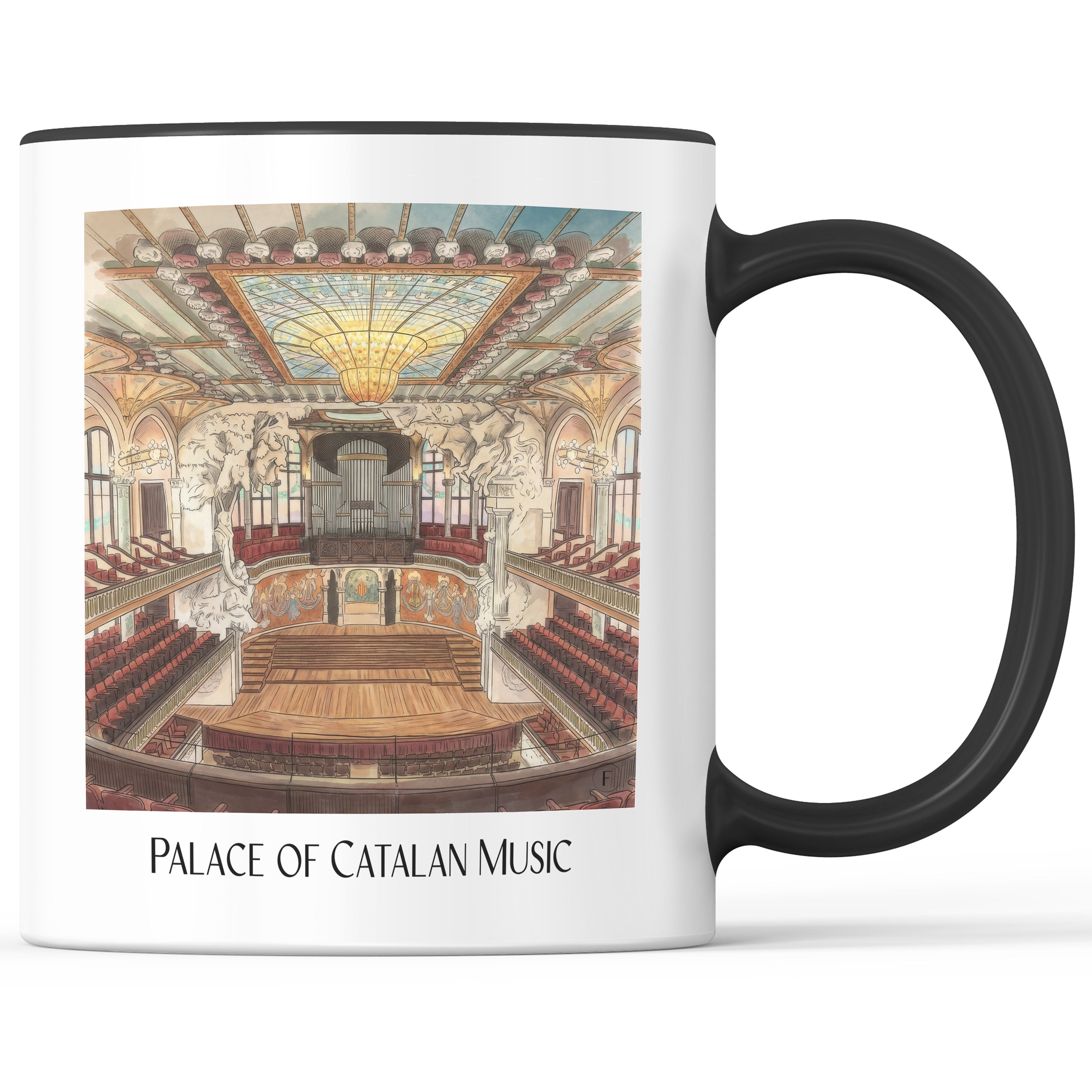 Palau de la Música Catalana Kaffeebecher - Barcelona - Spanien Becher - Kaffeetasse im Aquarell Stil - favplace