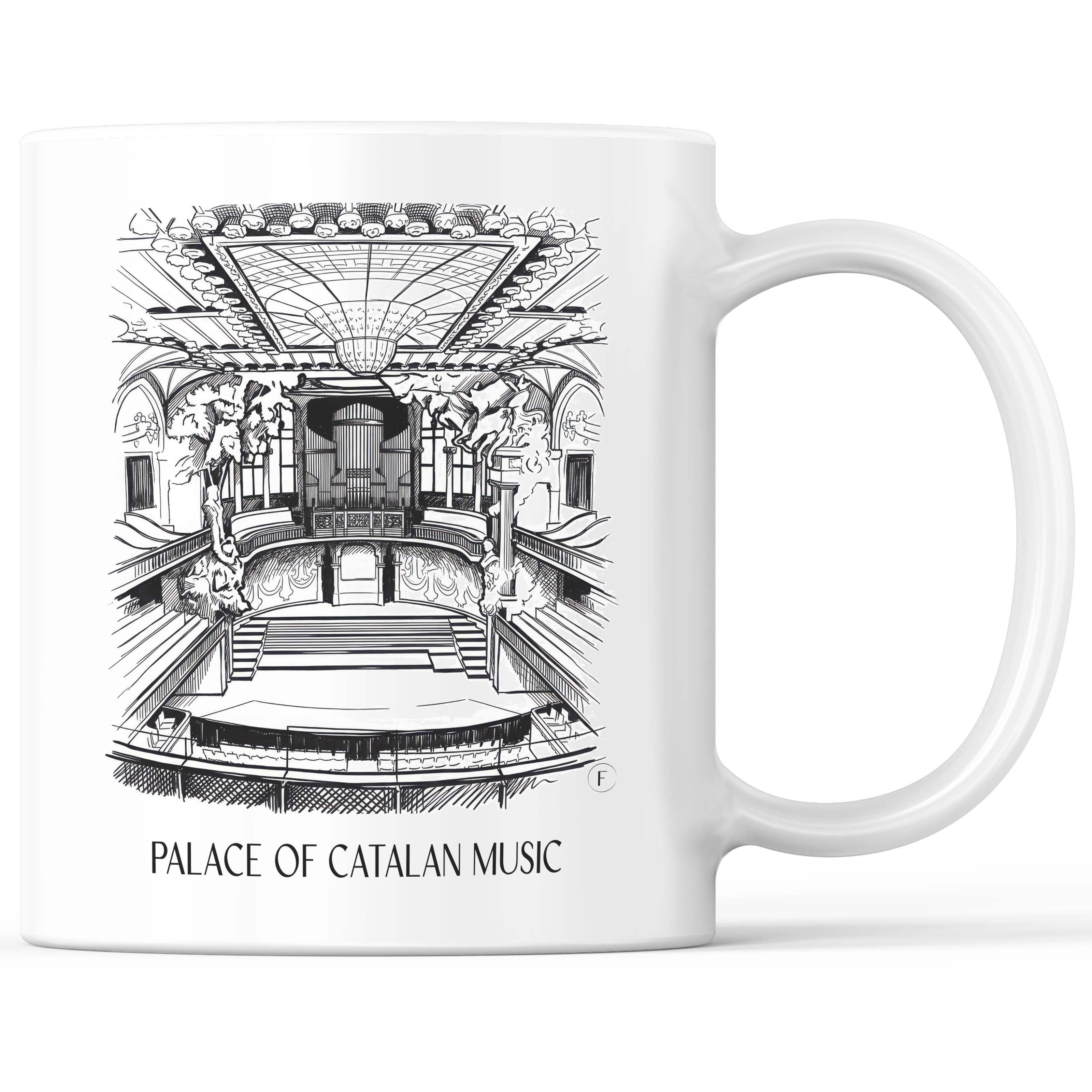 Palau de la Música Catalana Kaffeebecher - Barcelona - Spanien Becher - Kaffeetasse im Skizze Stil - favplace