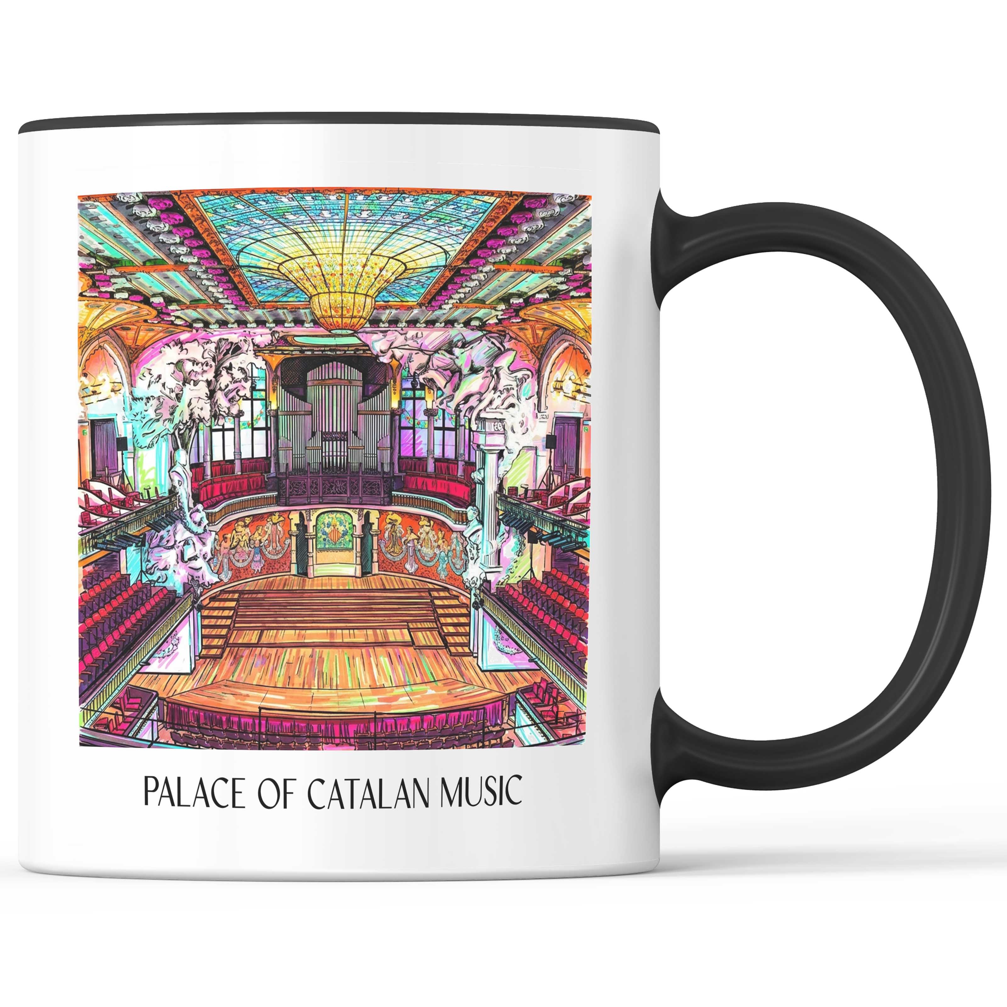 Palau de la Música Catalana Kaffeebecher - Barcelona - Spanien Becher - Kaffeetasse im Tag Graffiti Stil - favplace