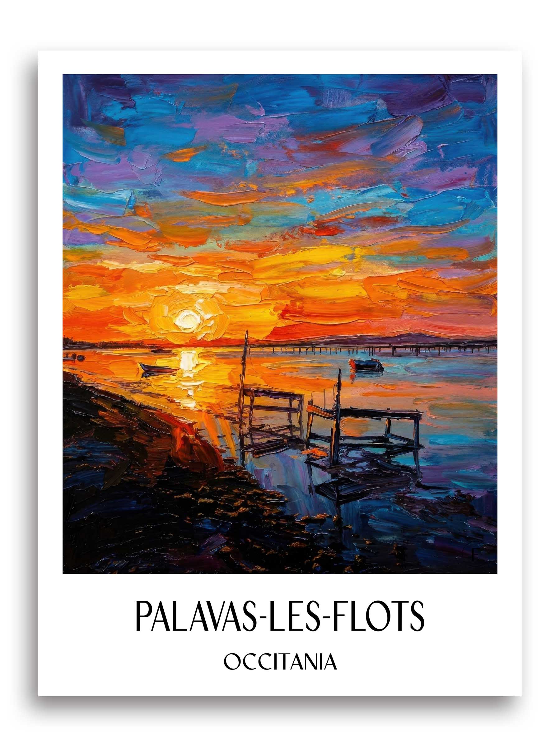 Palavas-les-Flots Poster - Okzitanien - Frankreich Kunstdruck - Ölgemälde von A4 bis A1 - favplace