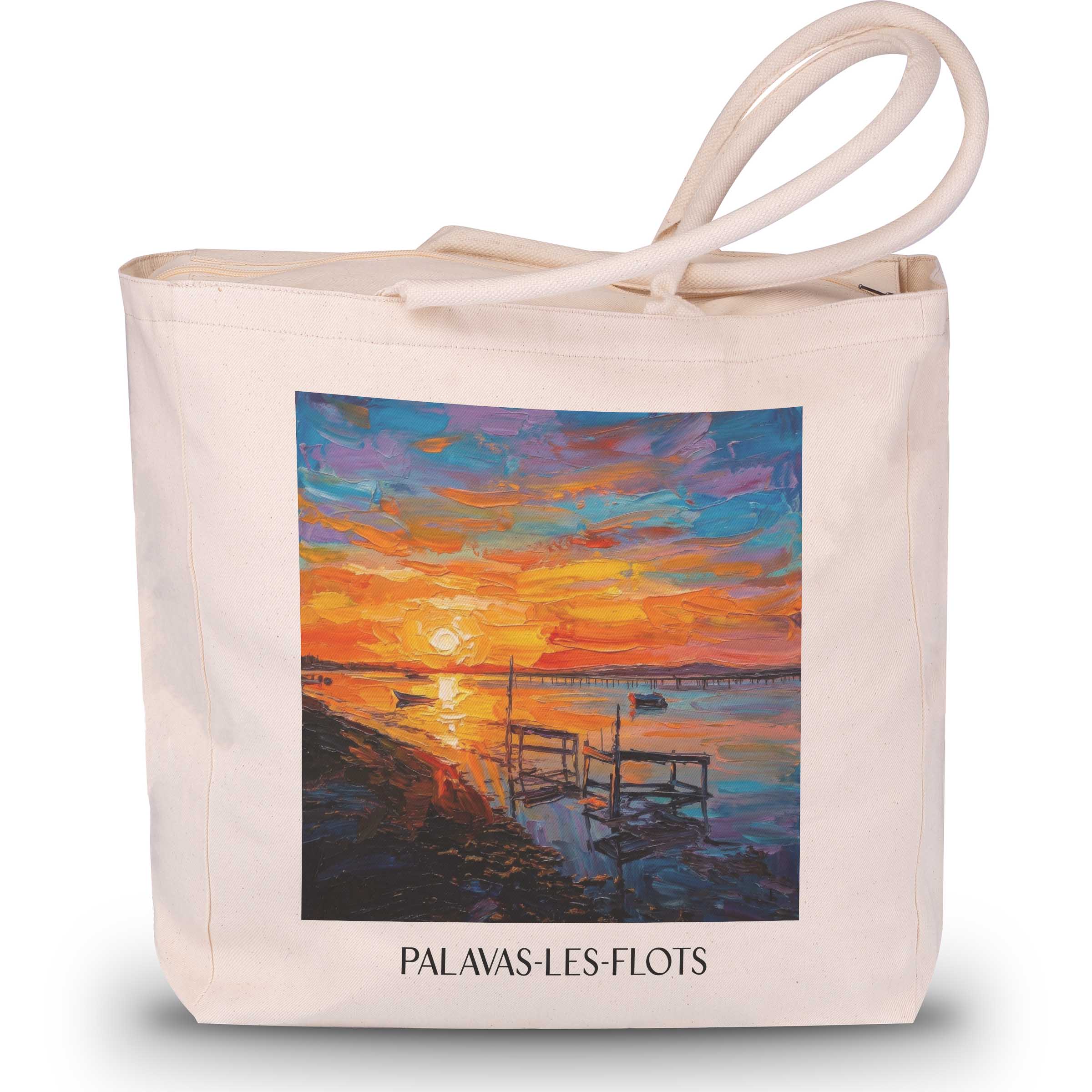 Palavas-les-Flots Shopping Tasche - Okzitanien - Frankreich Tote Bag - Einkaufstasche im Ölgemälde Stil - favplace