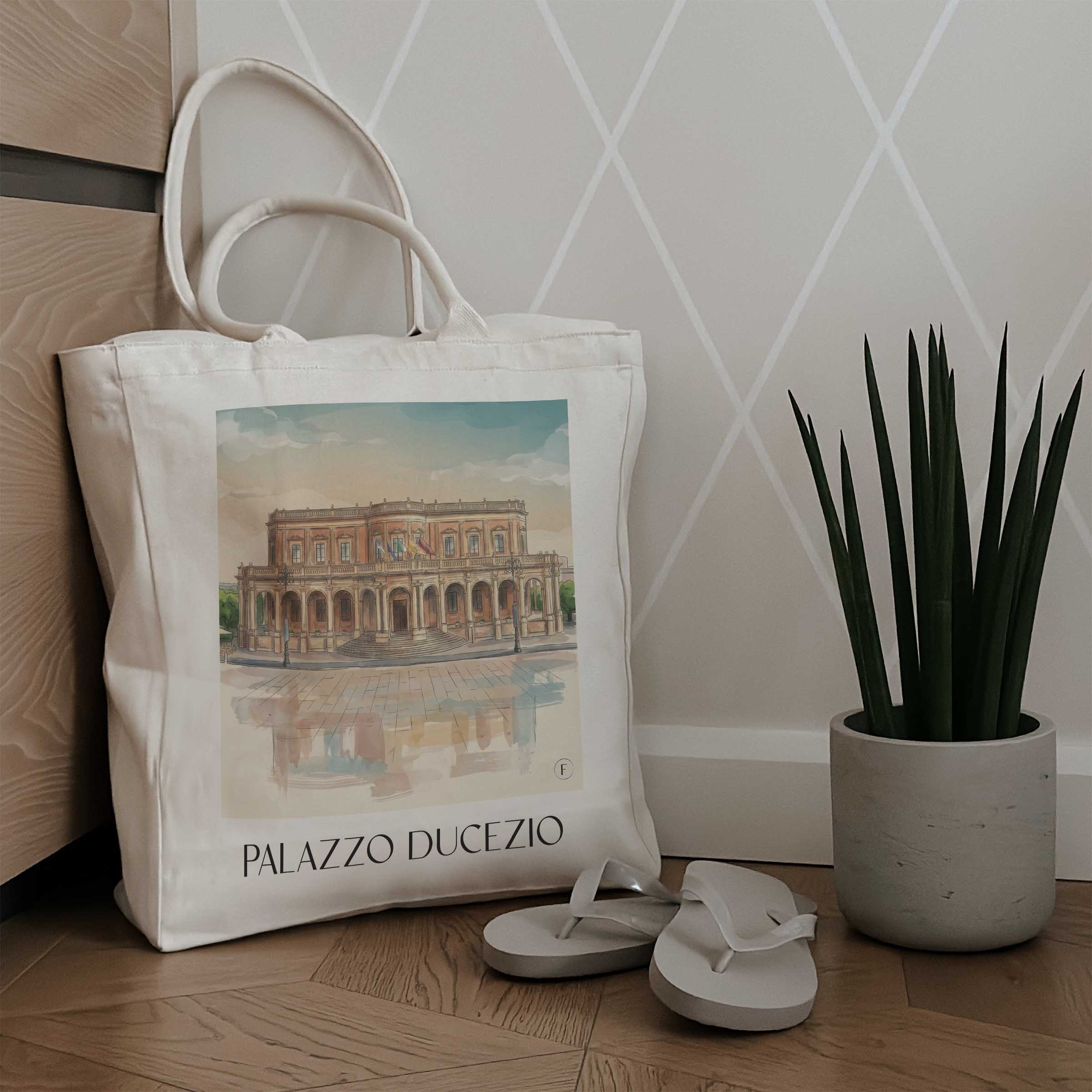 palazzo-ducezio-noto-italien-einkaufstasche-aquarell
