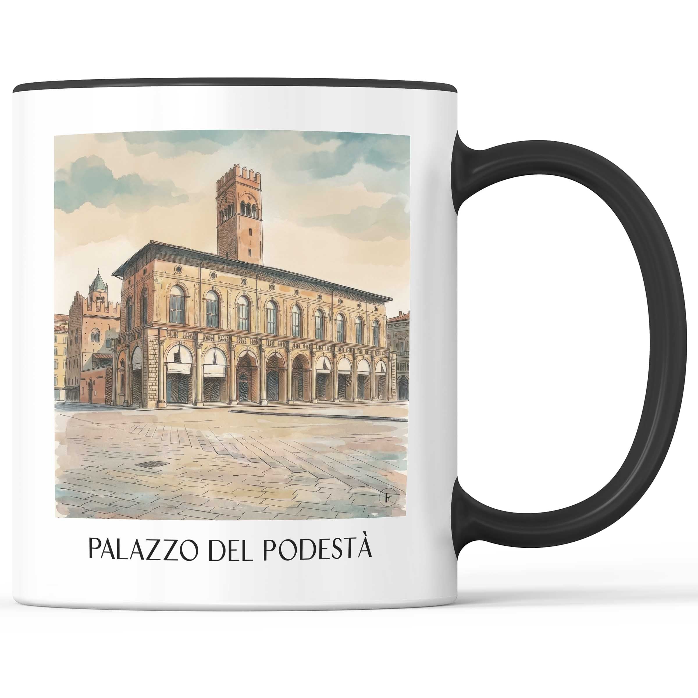 Palazzo del Podestà Kaffeebecher - Bologna - Italien Becher - Kaffeetasse im Aquarell Stil - favplace