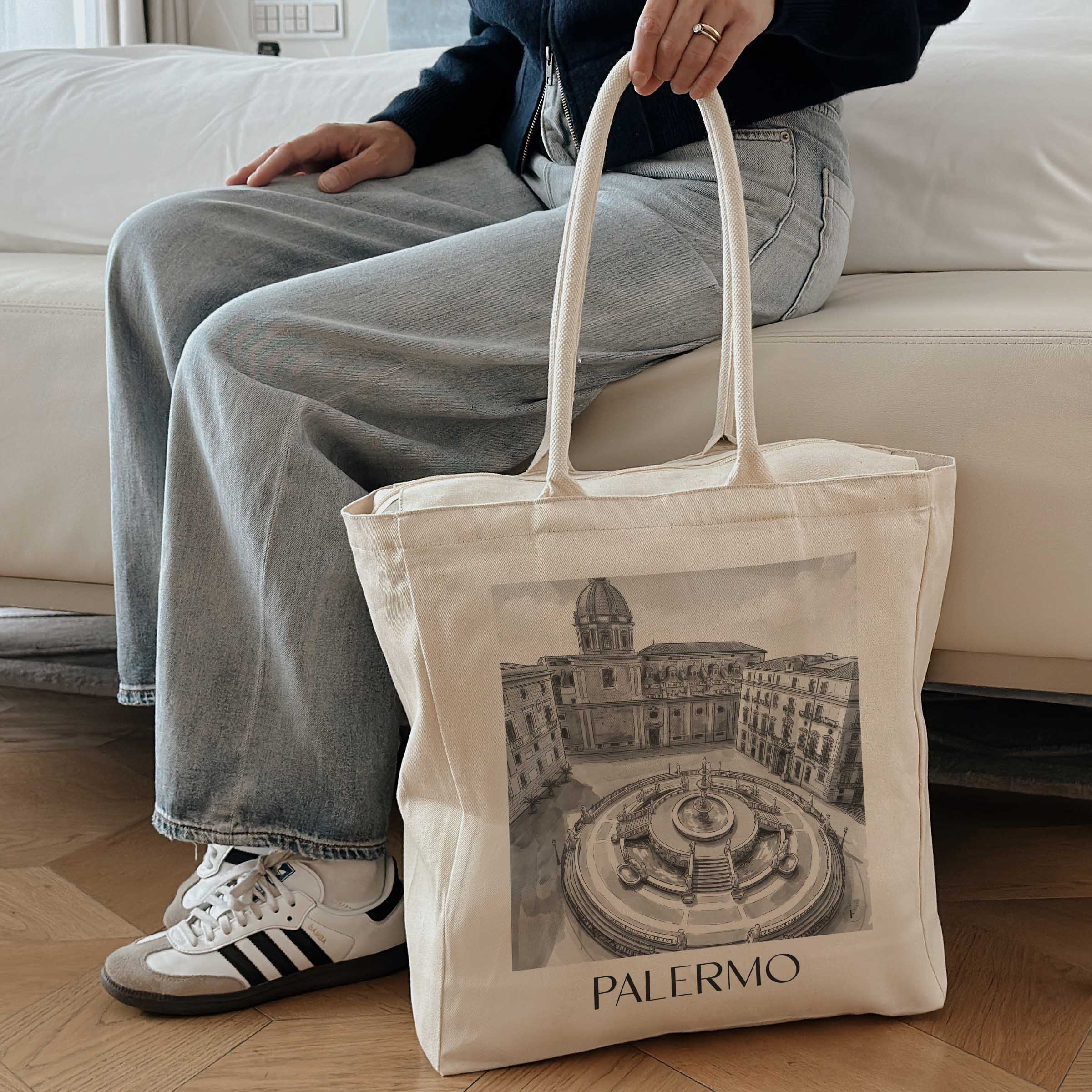 palermo-italien-einkaufstasche-aquarell-schwarz-weiss