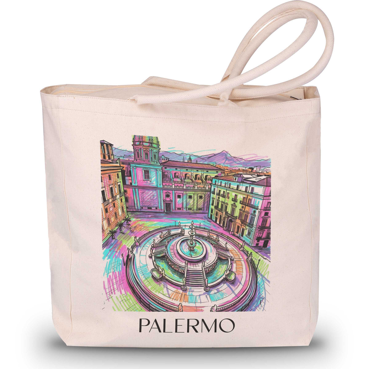 Palermo - Italien Tote Bag - Einkaufstasche im Tag Graffiti Stil - favplace