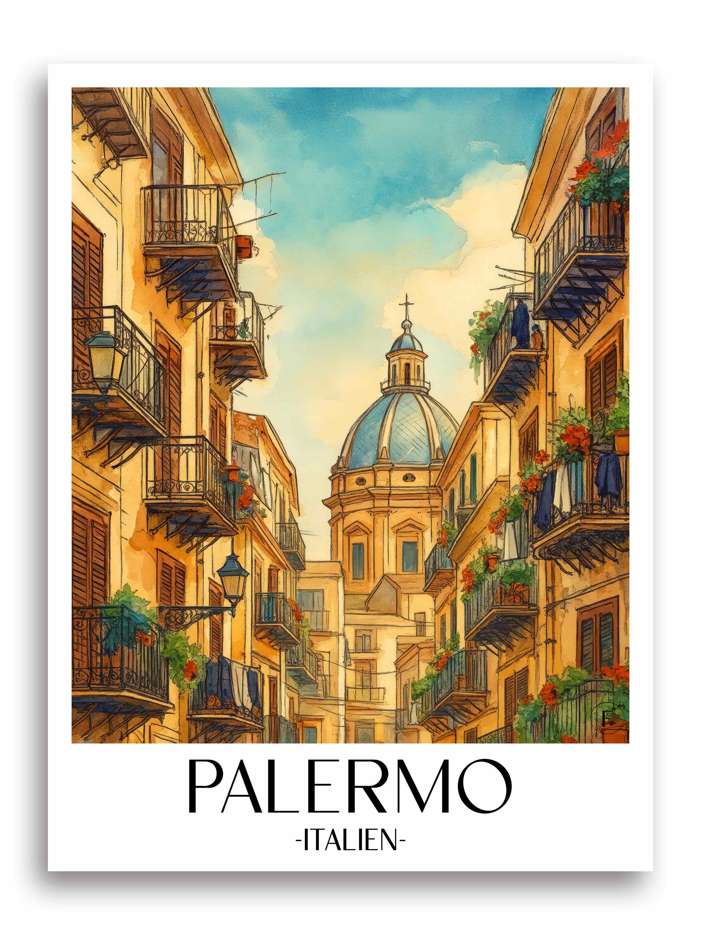 palermo-italien-poster-aquarell