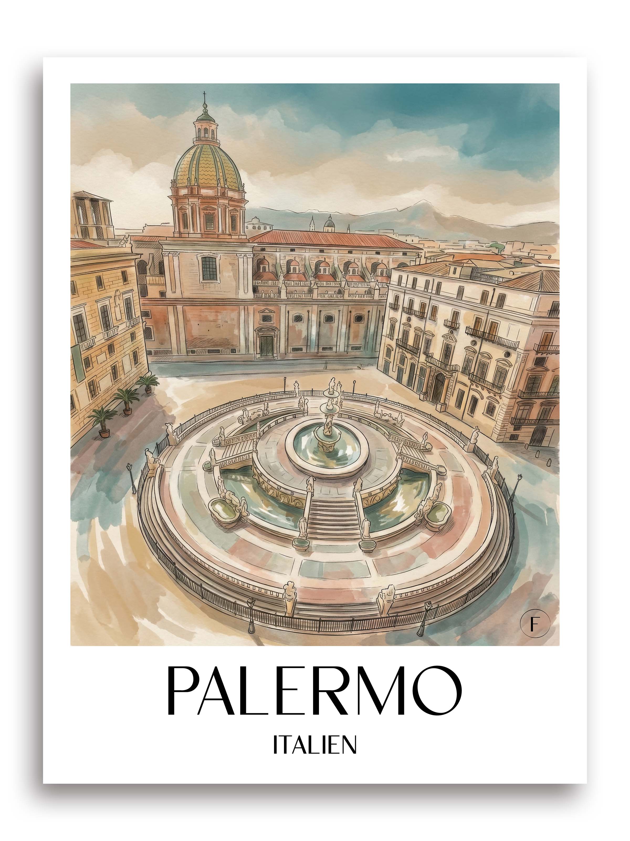 palermo-italien-poster-aquarell
