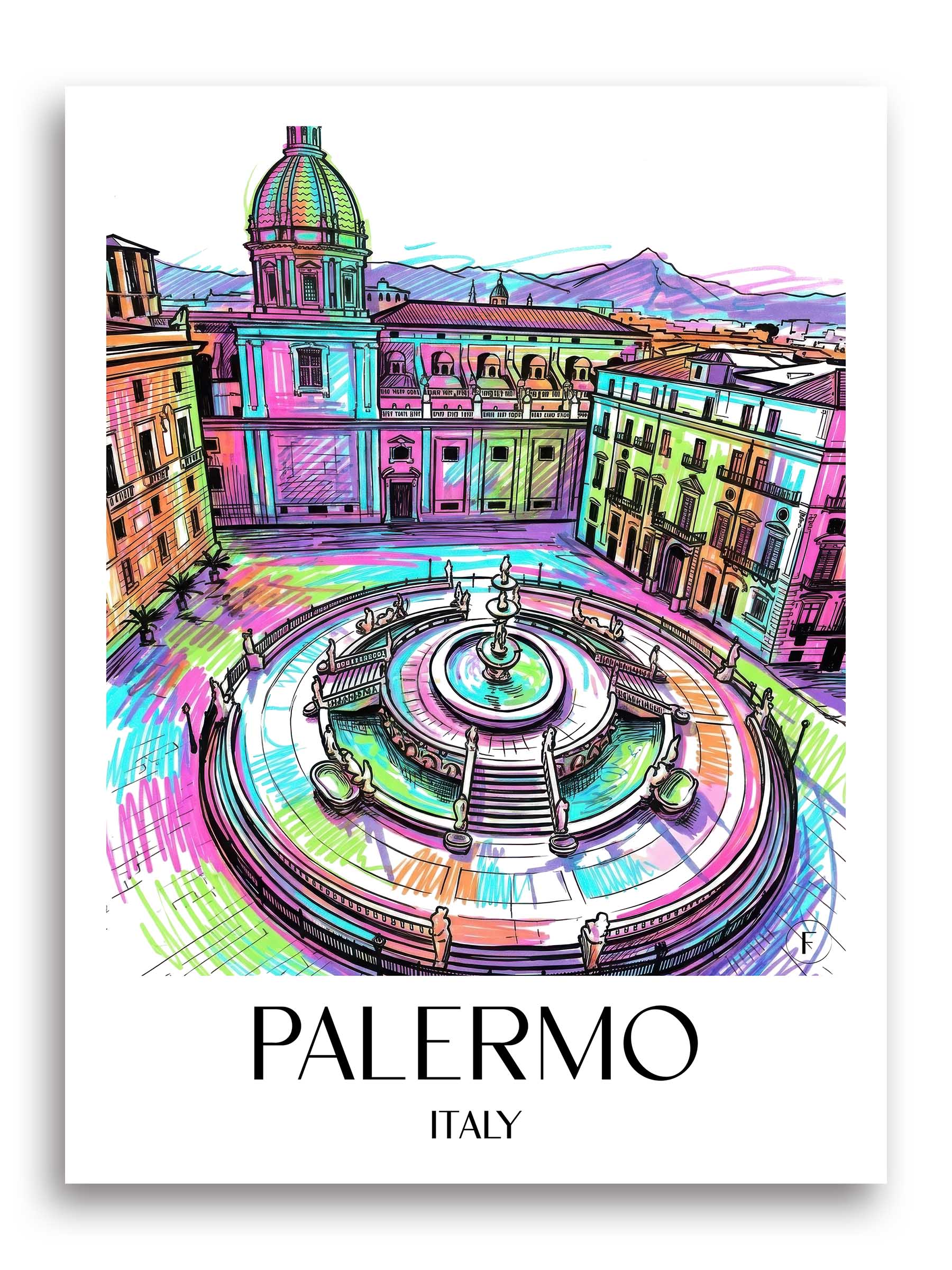 Palermo Poster - - Italien Kunstdruck - Tag Graffiti von A4 bis A1 - favplace