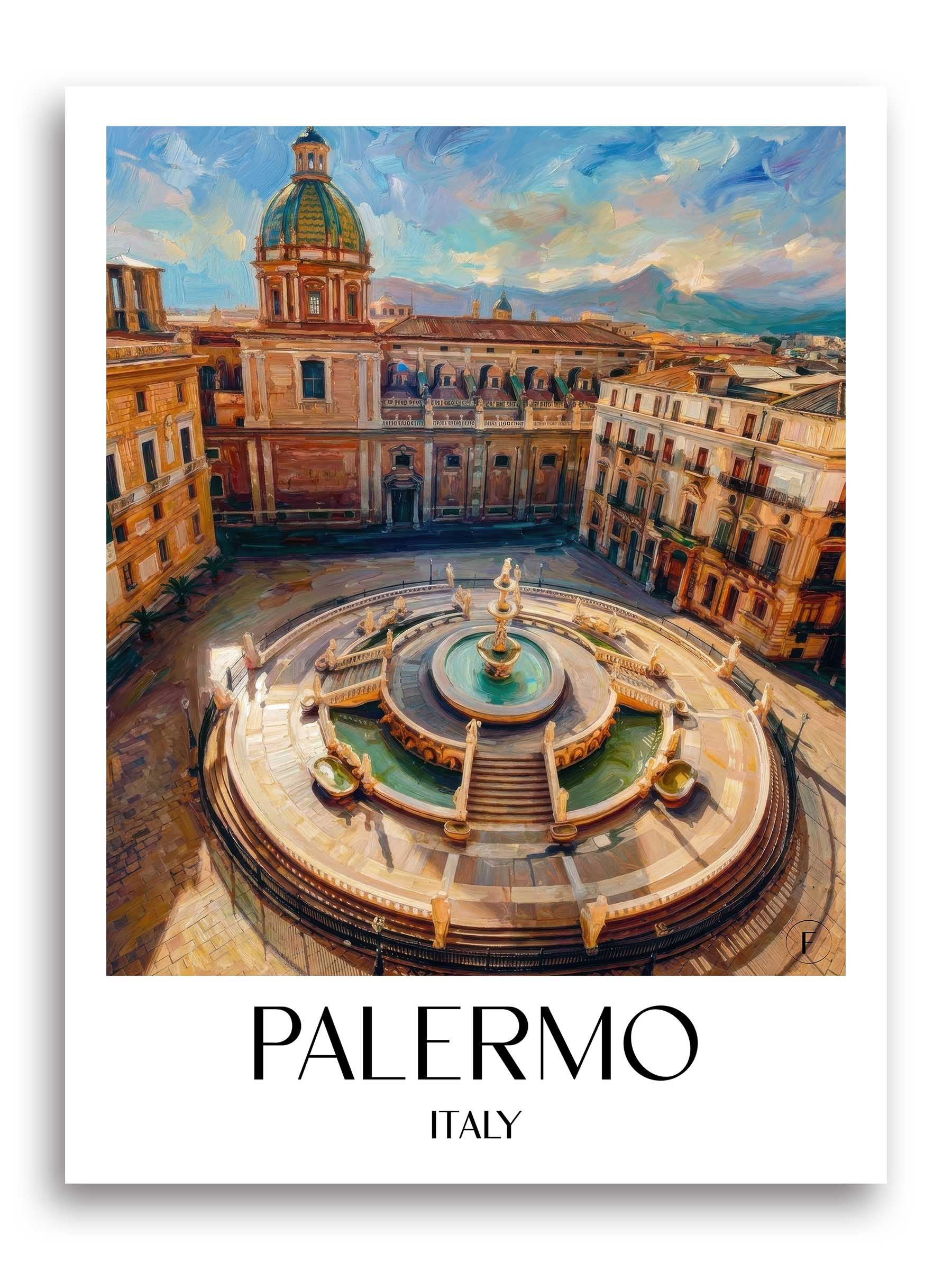 Palermo Poster - - Italien Kunstdruck - Ölgemälde von A4 bis A1 - favplace