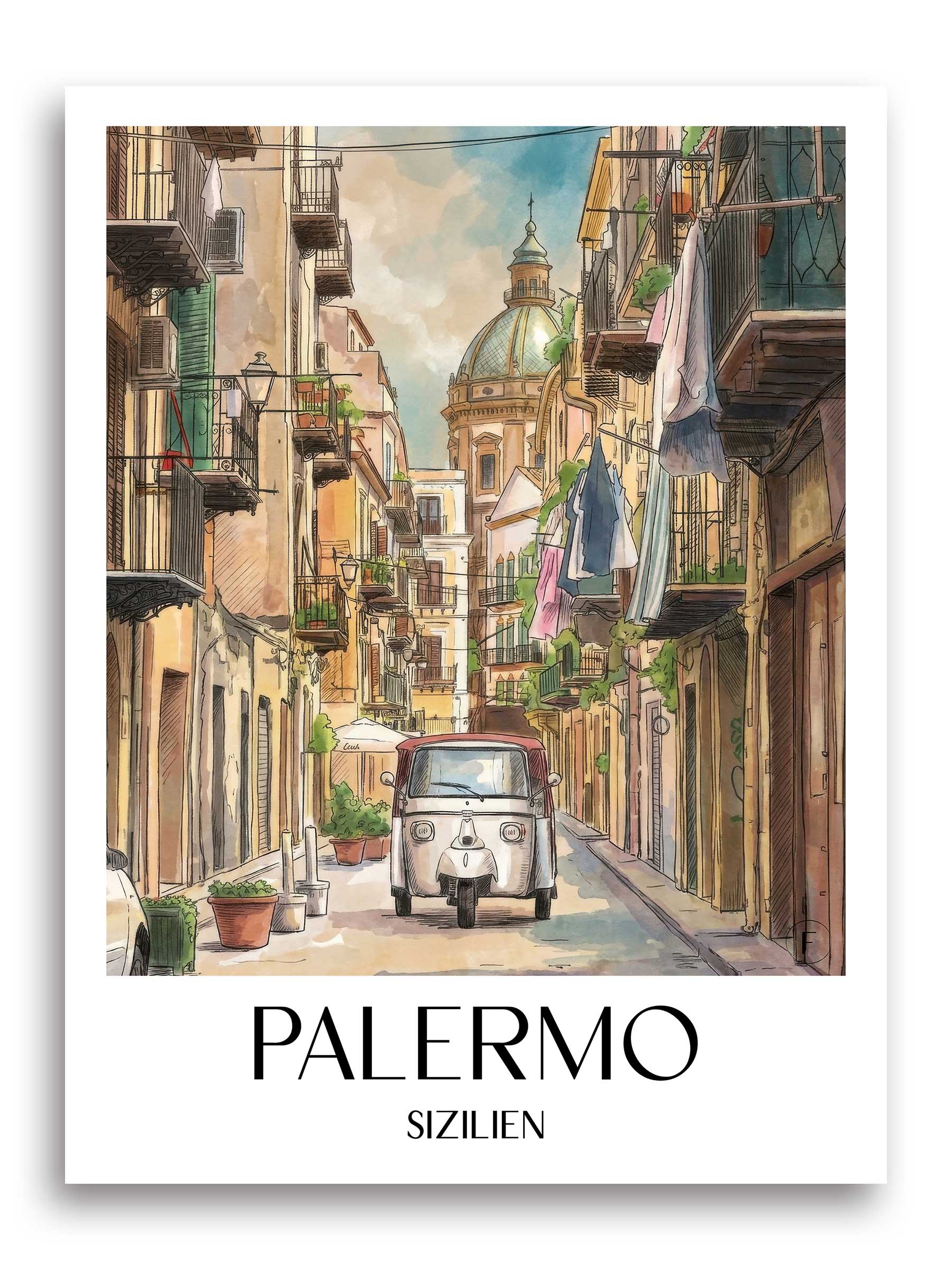 palermo-sizilien-italien-poster-aquarell