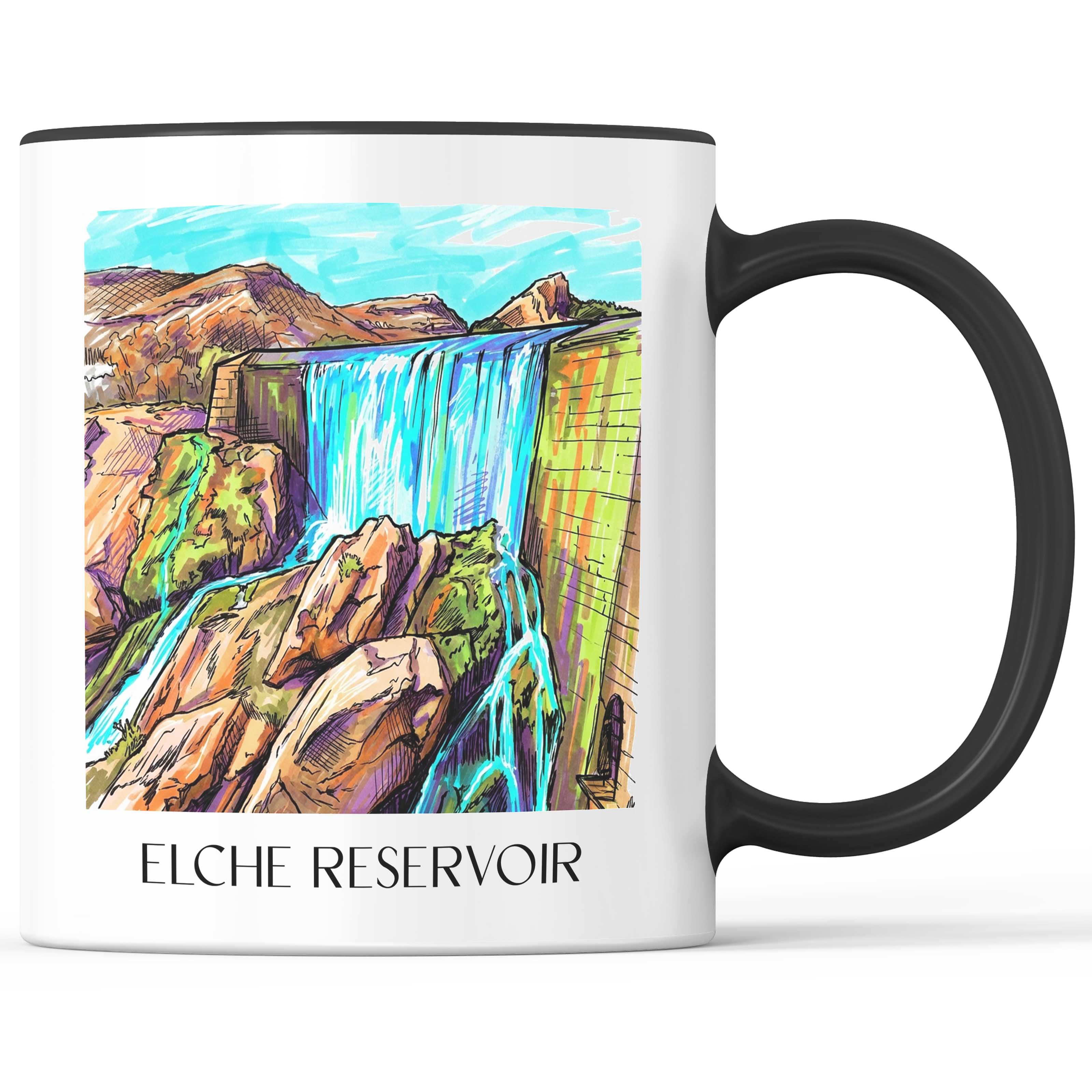 Pantano de Elche Kaffeebecher - Spanien - Spanien Becher - Kaffeetasse im Tag Graffiti Stil - favplace