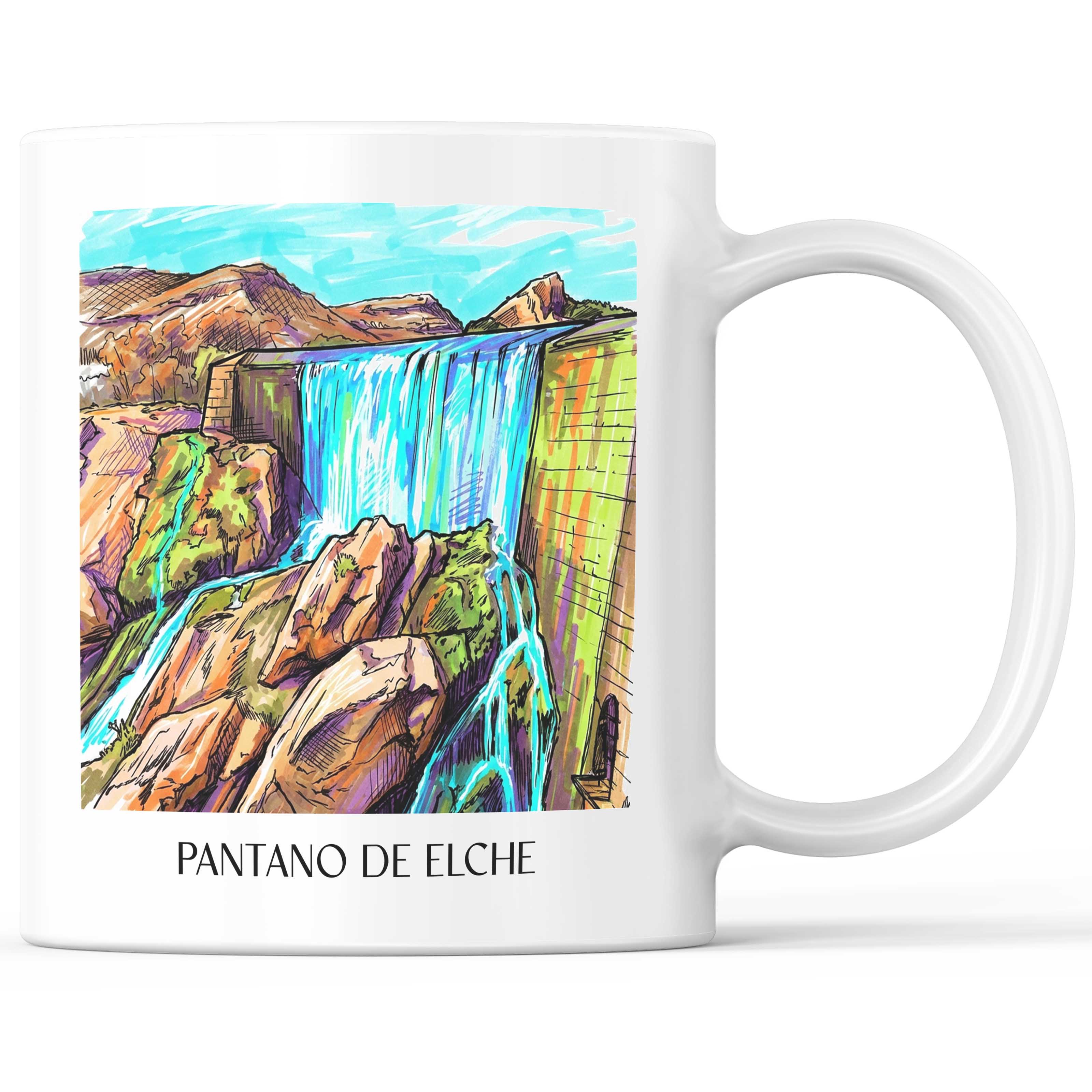 Pantano de Elche Kaffeebecher - Spanien - Spanien Becher - Kaffeetasse im Tag Graffiti Stil - favplace