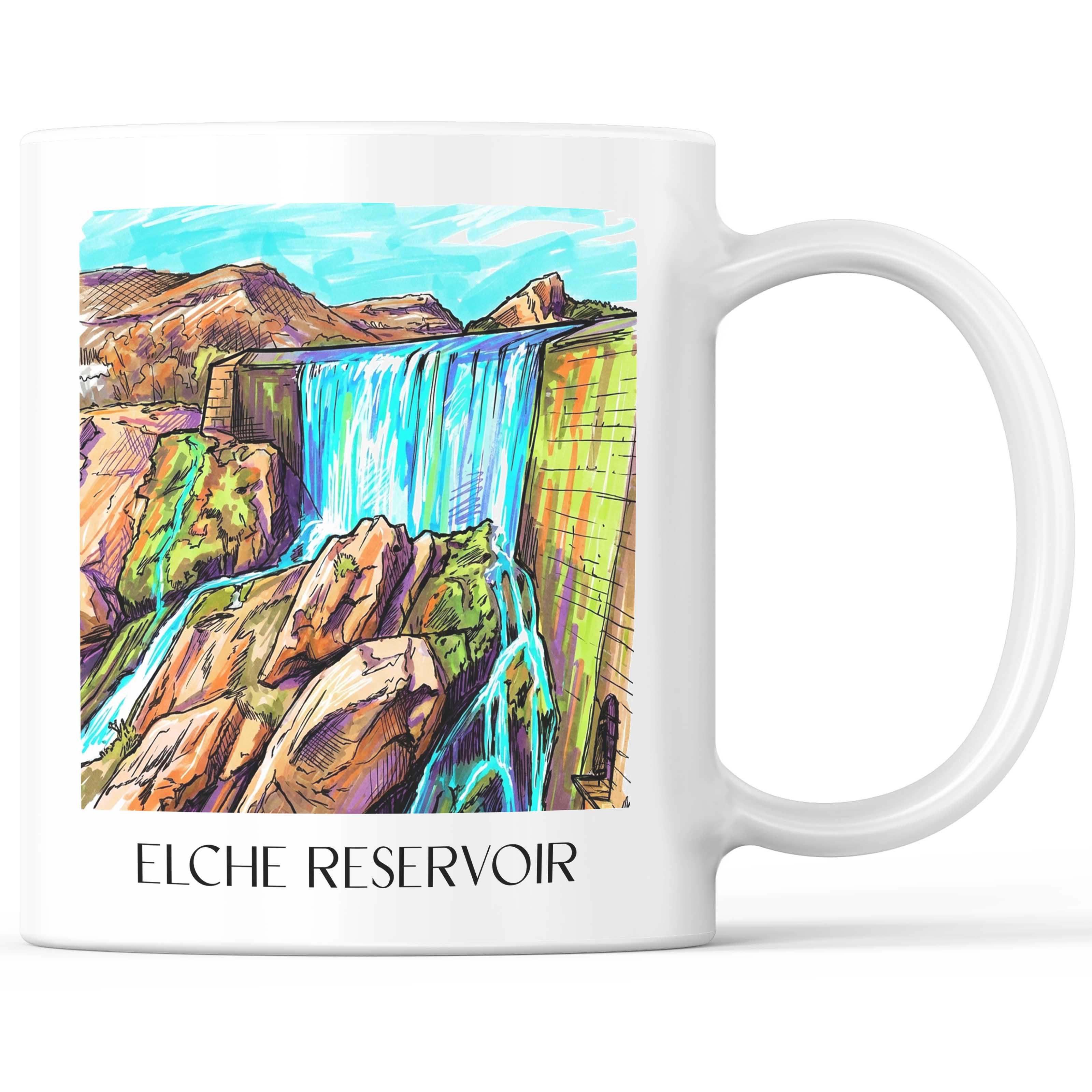Pantano de Elche Kaffeebecher - Spanien - Spanien Becher - Kaffeetasse im Tag Graffiti Stil - favplace
