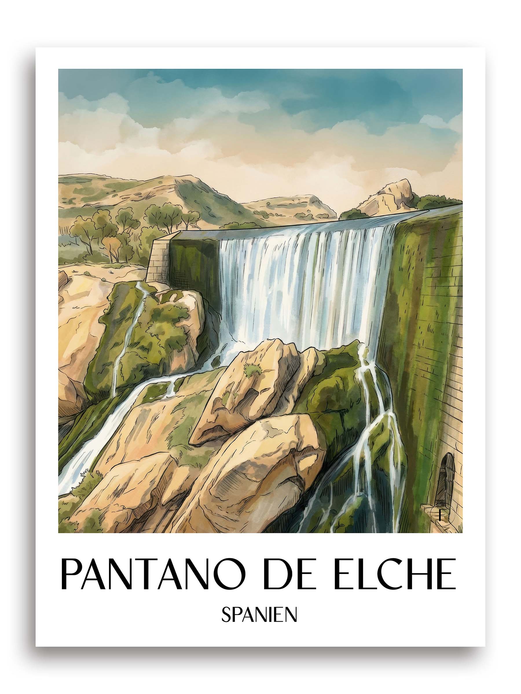 pantano-de-elche-spanien-spanien-poster-aquarell