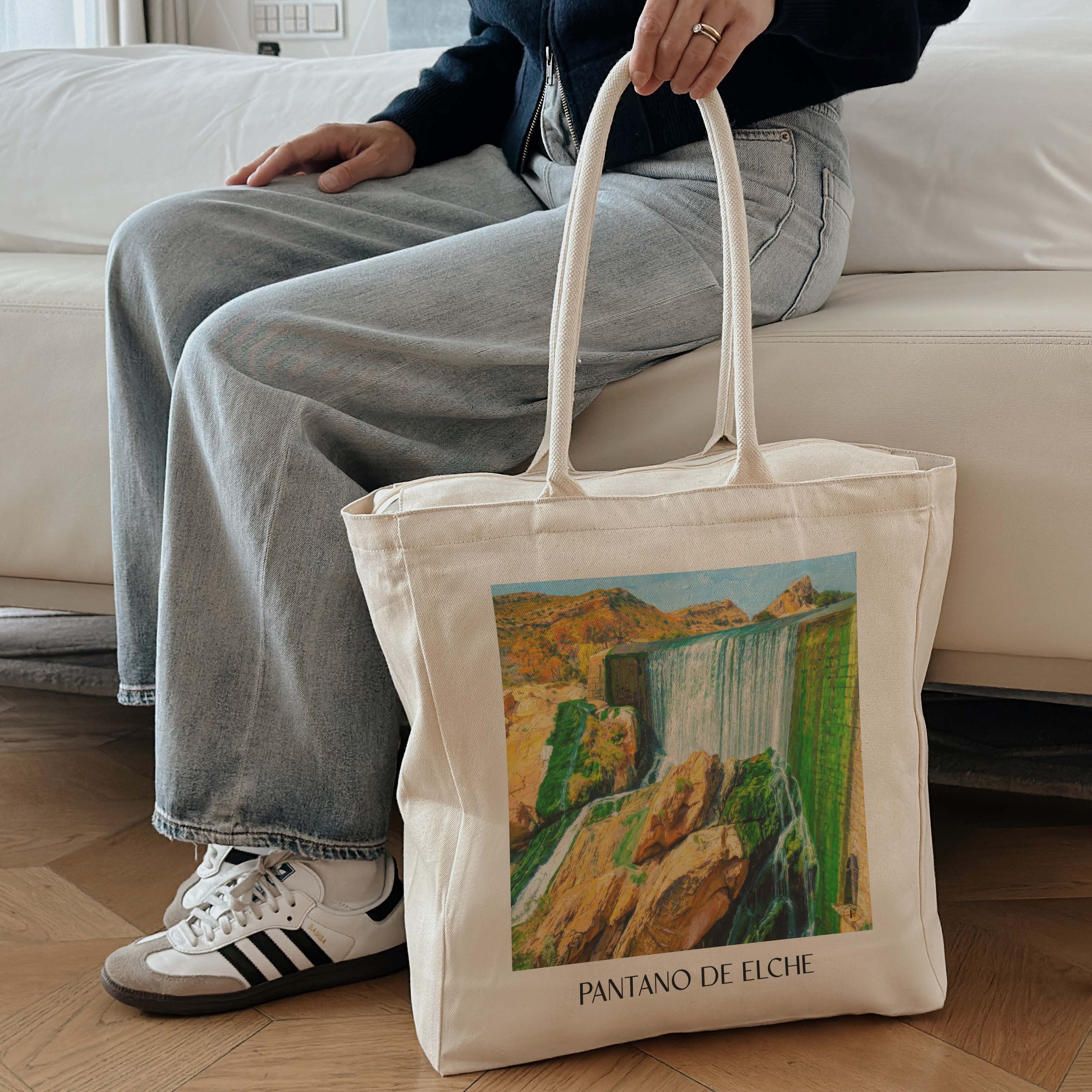 pantano-de-elche-spanien-spanien-einkaufstasche-oil-painting-oelgemaelde