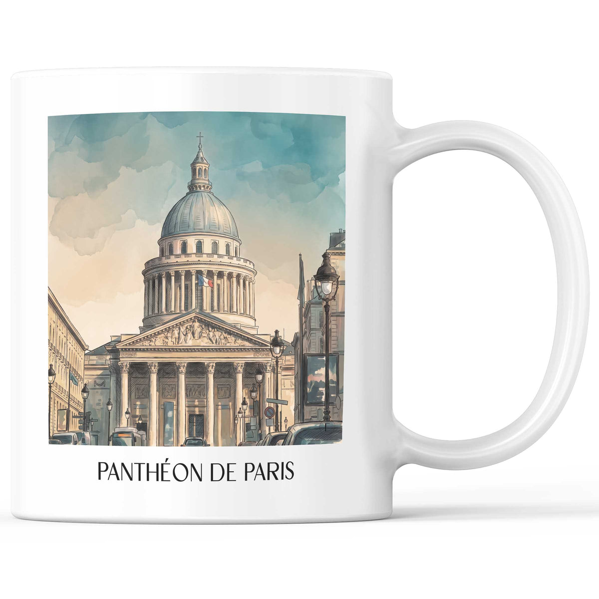 panthéon-paris-frankreich-kaffeebecher-aquarell