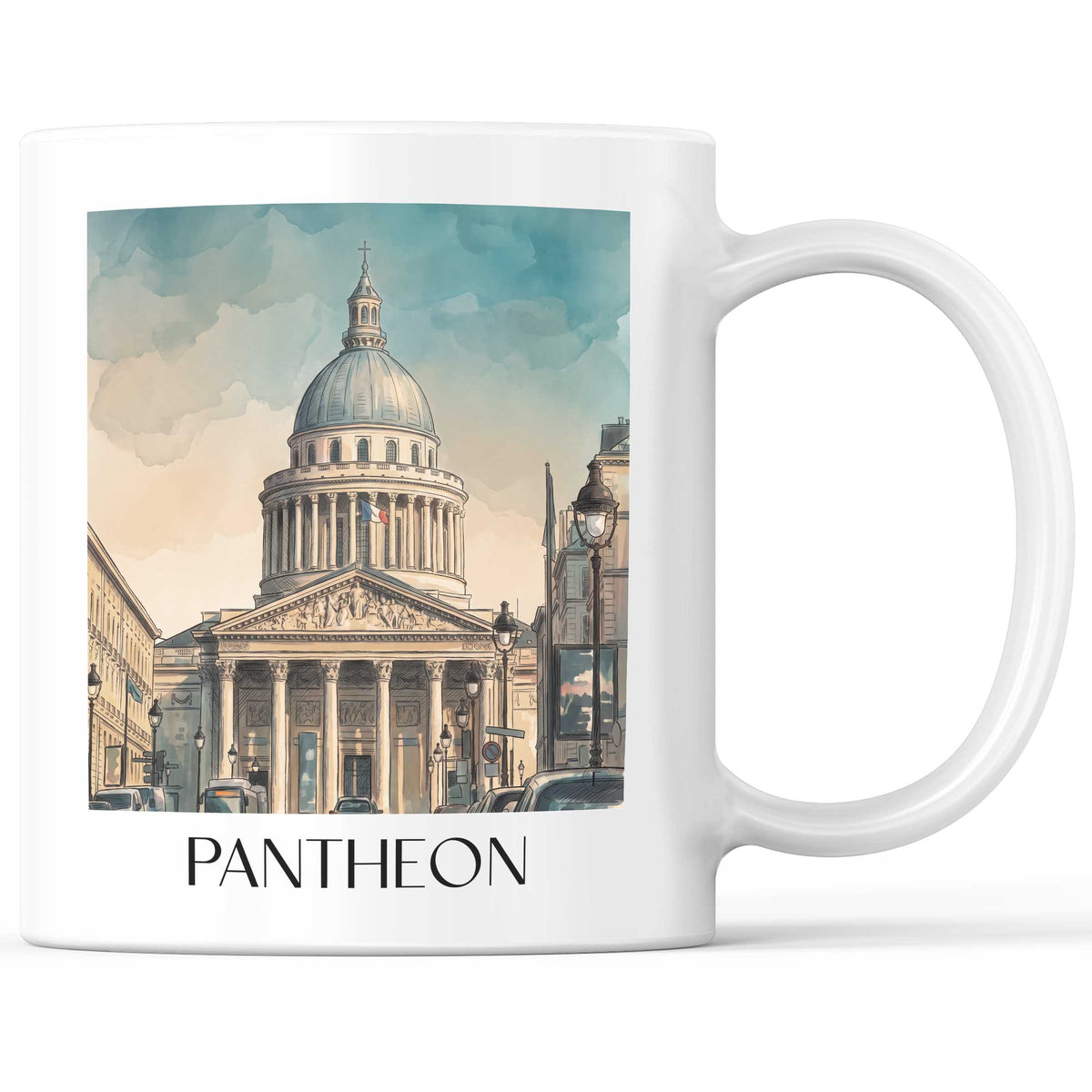 Panthéon Kaffeebecher - Paris - Frankreich Becher - Kaffeetasse im Aquarell Stil - favplace