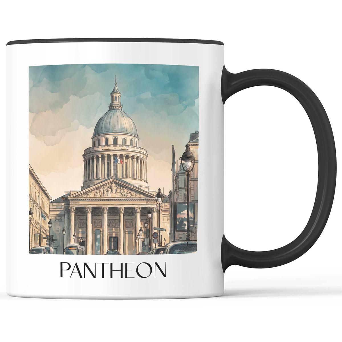 Panthéon Kaffeebecher - Paris - Frankreich Becher - Kaffeetasse im Aquarell Stil - favplace