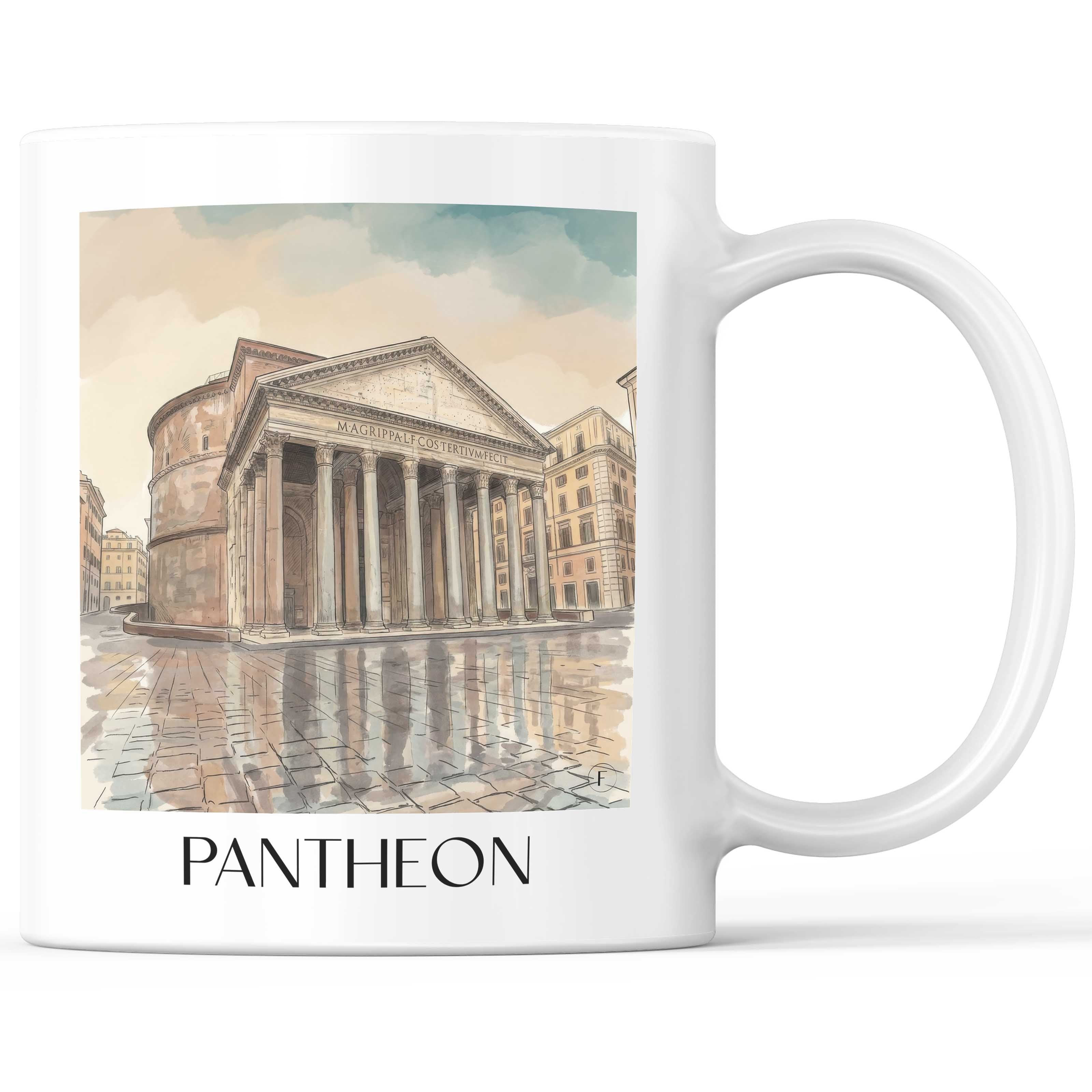 Pantheon Kaffeebecher - Rom - Italien Becher - Kaffeetasse im Aquarell Stil - favplace