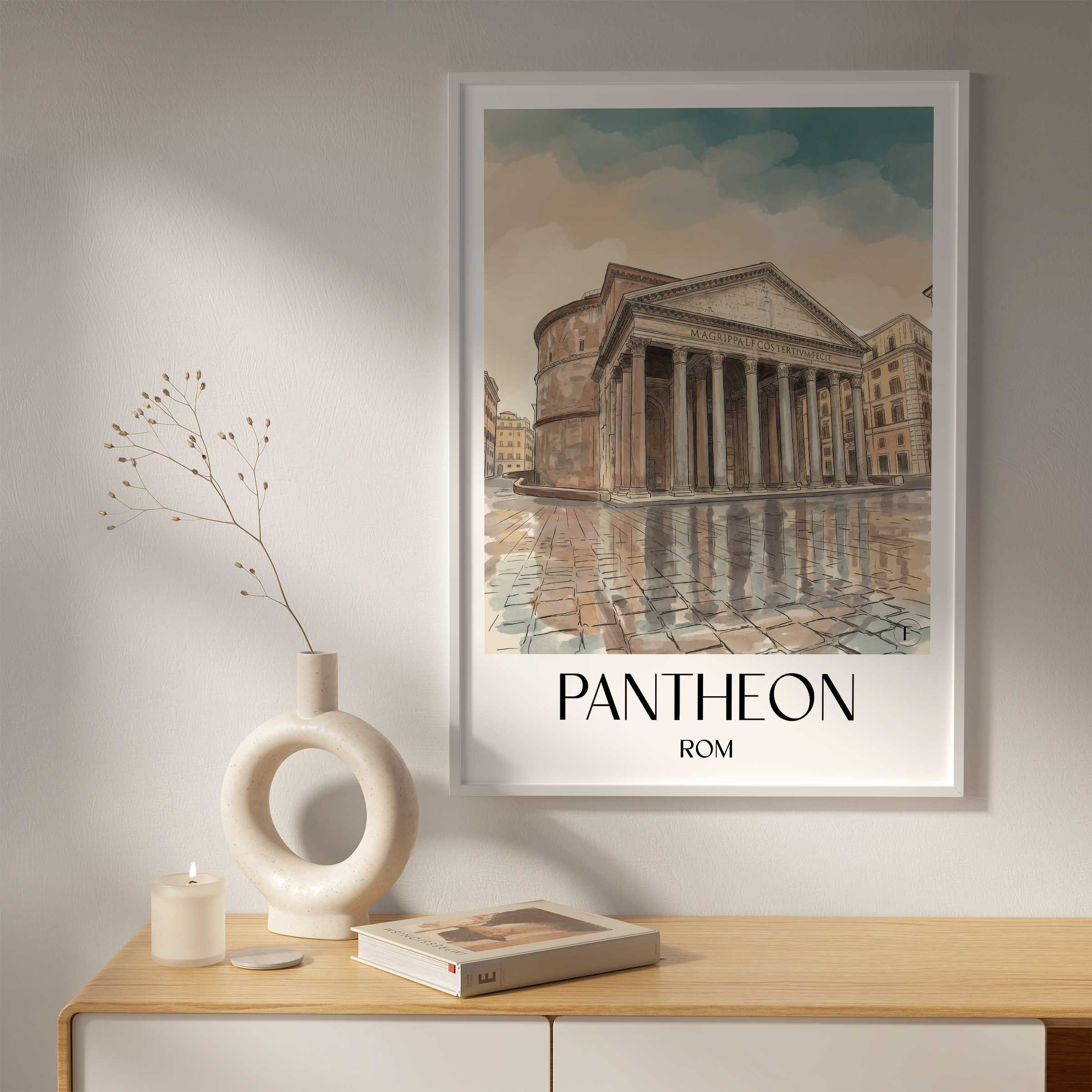 pantheon-rom-italien-poster-aquarell