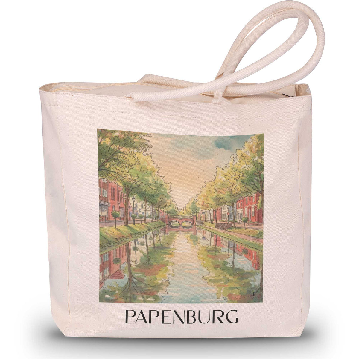 Papenburg Shopping Tasche - Niedersachsen - Deutschland Tote Bag - Einkaufstasche im Aquarell Stil - favplace