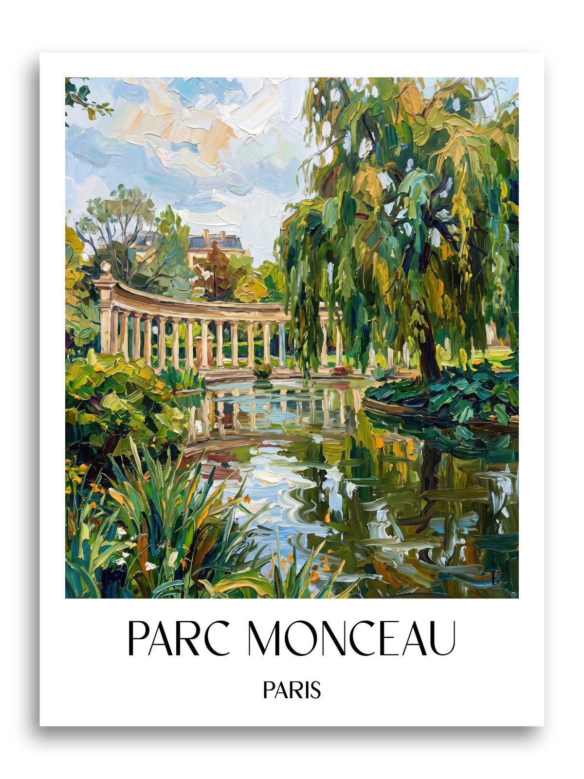 Parc Monceau Poster - Paris - Frankreich Kunstdruck - Ölgemälde von A4 bis A1 - favplace