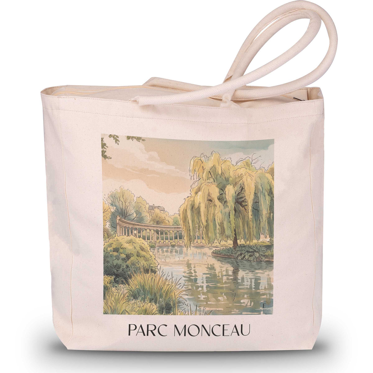 Parc Monceau Shopping Tasche - Paris - Frankreich Tote Bag - Einkaufstasche im Aquarell Stil - favplace