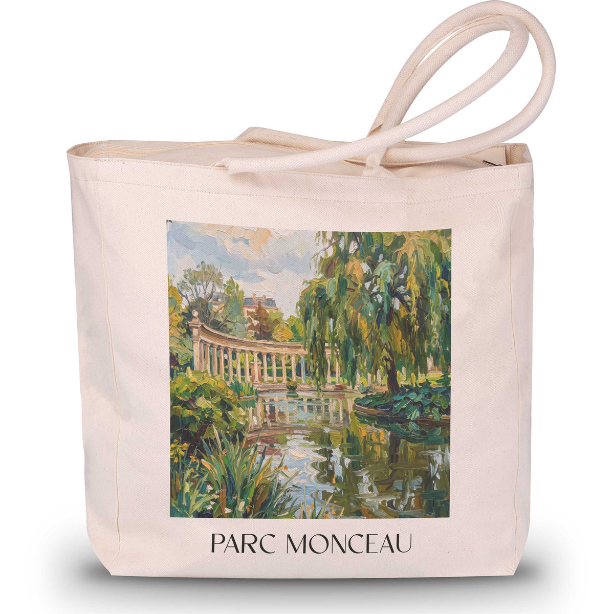 Parc Monceau Shopping Tasche - Paris - Frankreich Tote Bag - Einkaufstasche im Ölgemälde Stil