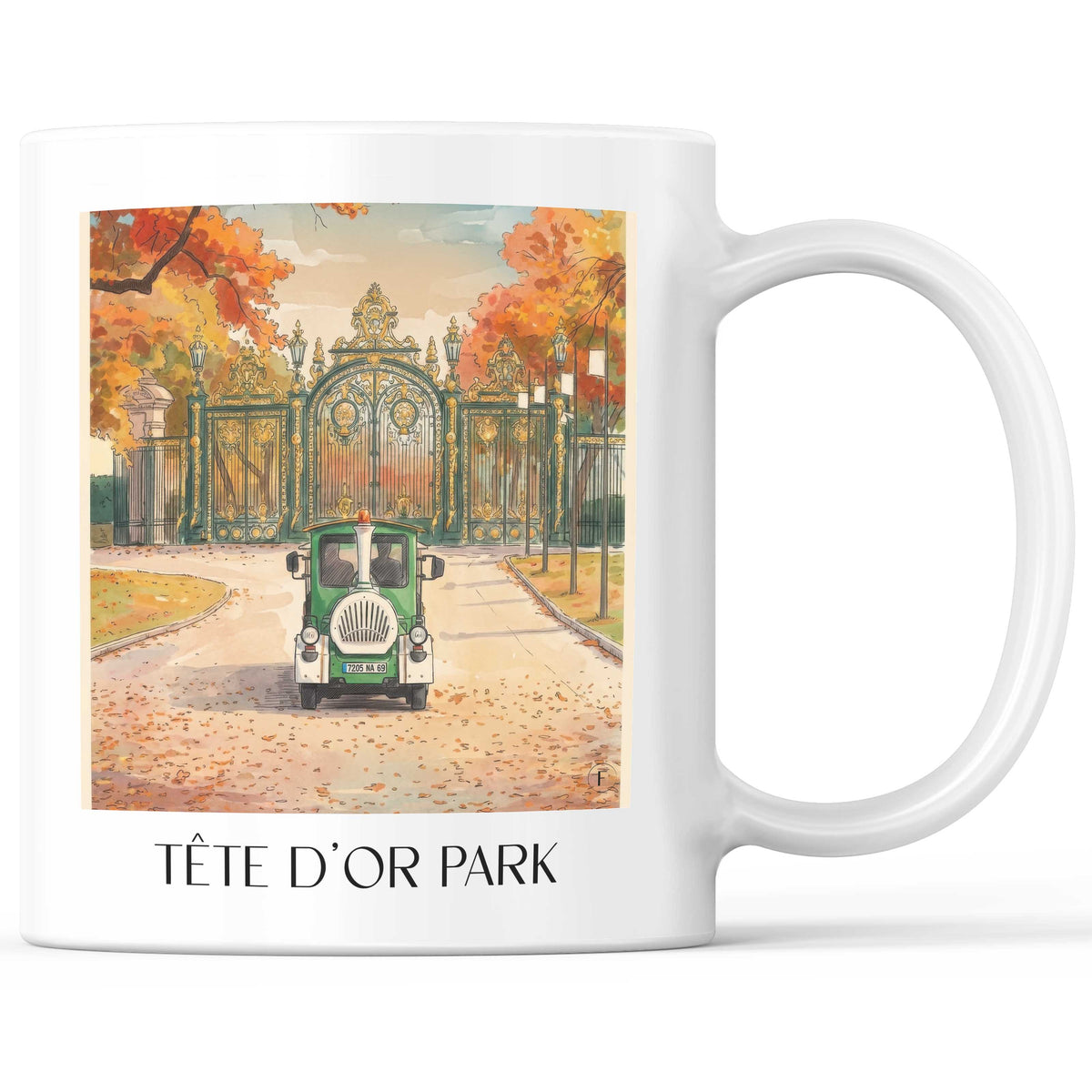 Parc de la Tête d'Or Kaffeebecher - Lyon - Frankreich Becher - Kaffeetasse im Aquarell Stil - favplace