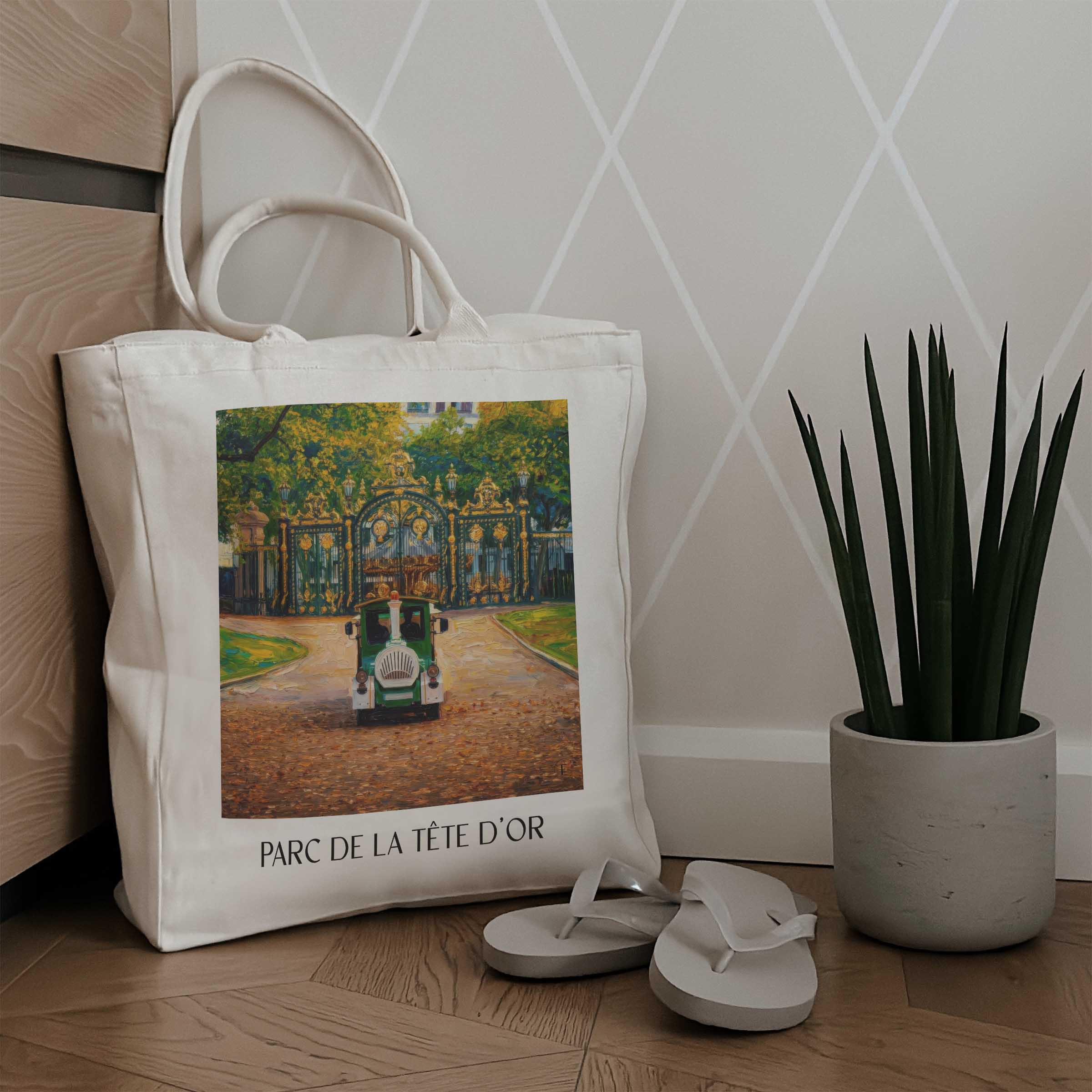 parc-de-la-tête-d'or-lyon-frankreich-einkaufstasche-oil-painting-oelgemaelde