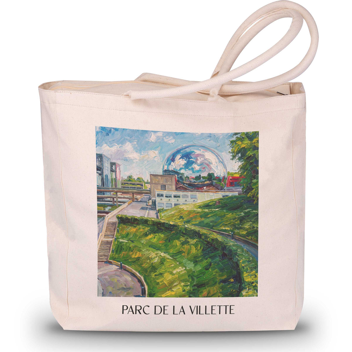 Parc de la Villette Shopping Tasche - Paris - Frankreich Tote Bag - Einkaufstasche im Ölgemälde Stil