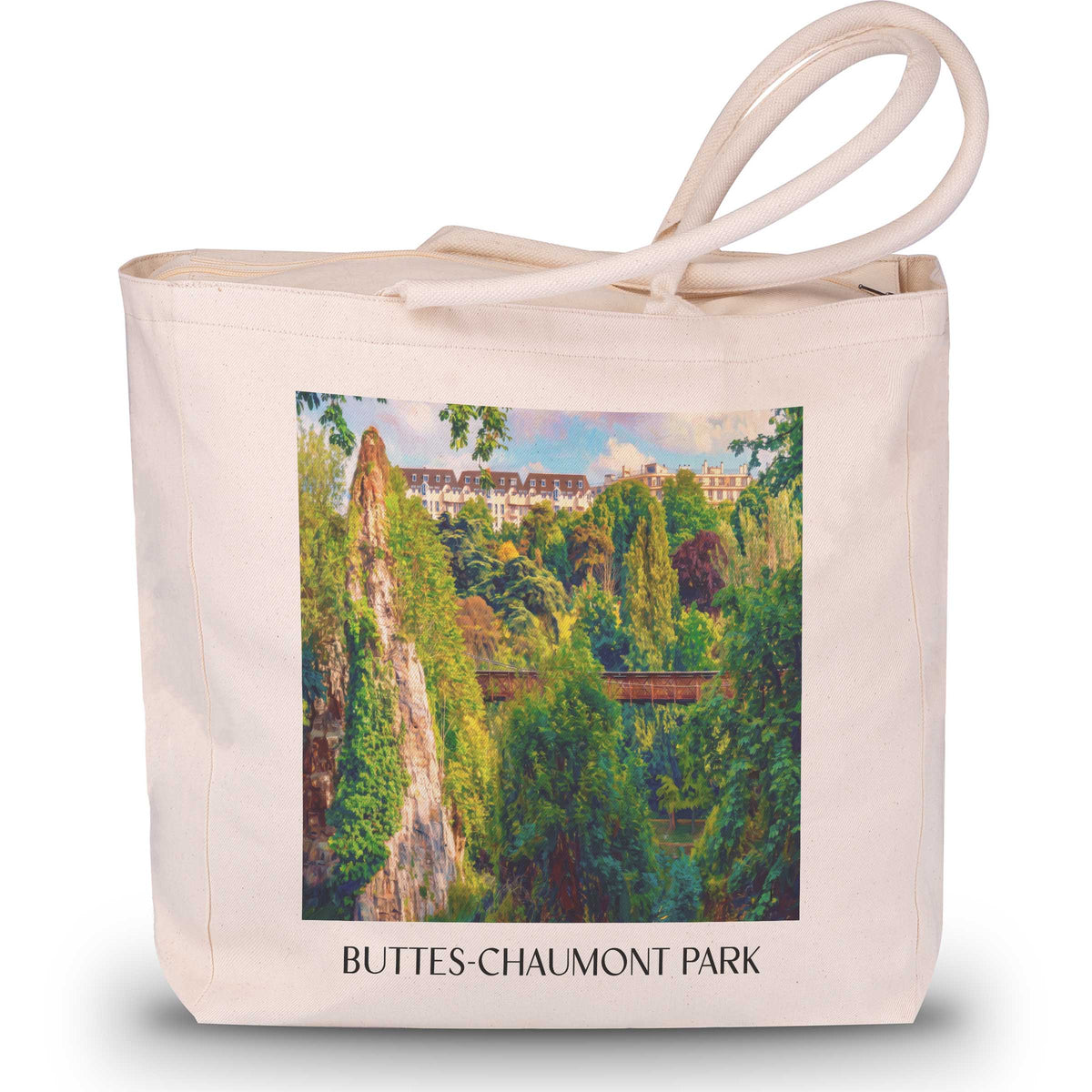 Parc des Buttes-Chaumont Shopping Tasche - Paris - Frankreich Tote Bag - Einkaufstasche im Ölgemälde Stil - favplace
